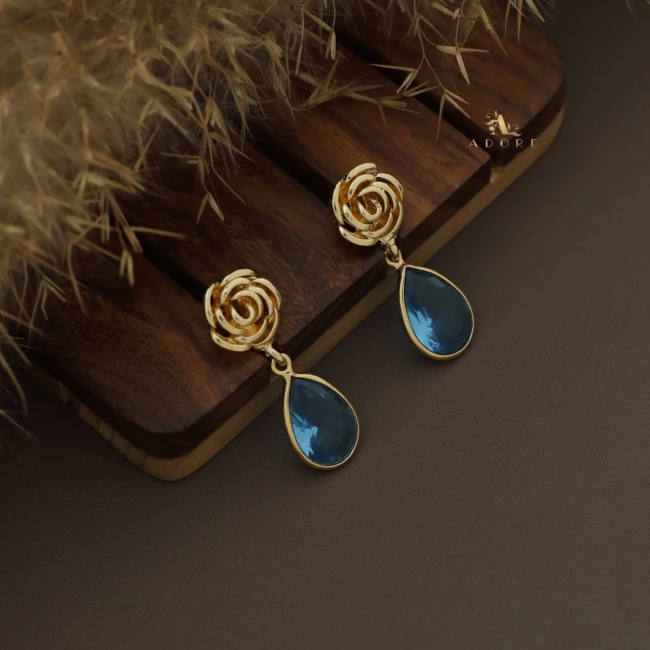 Rosette Drop Glossy Earring - Image 11