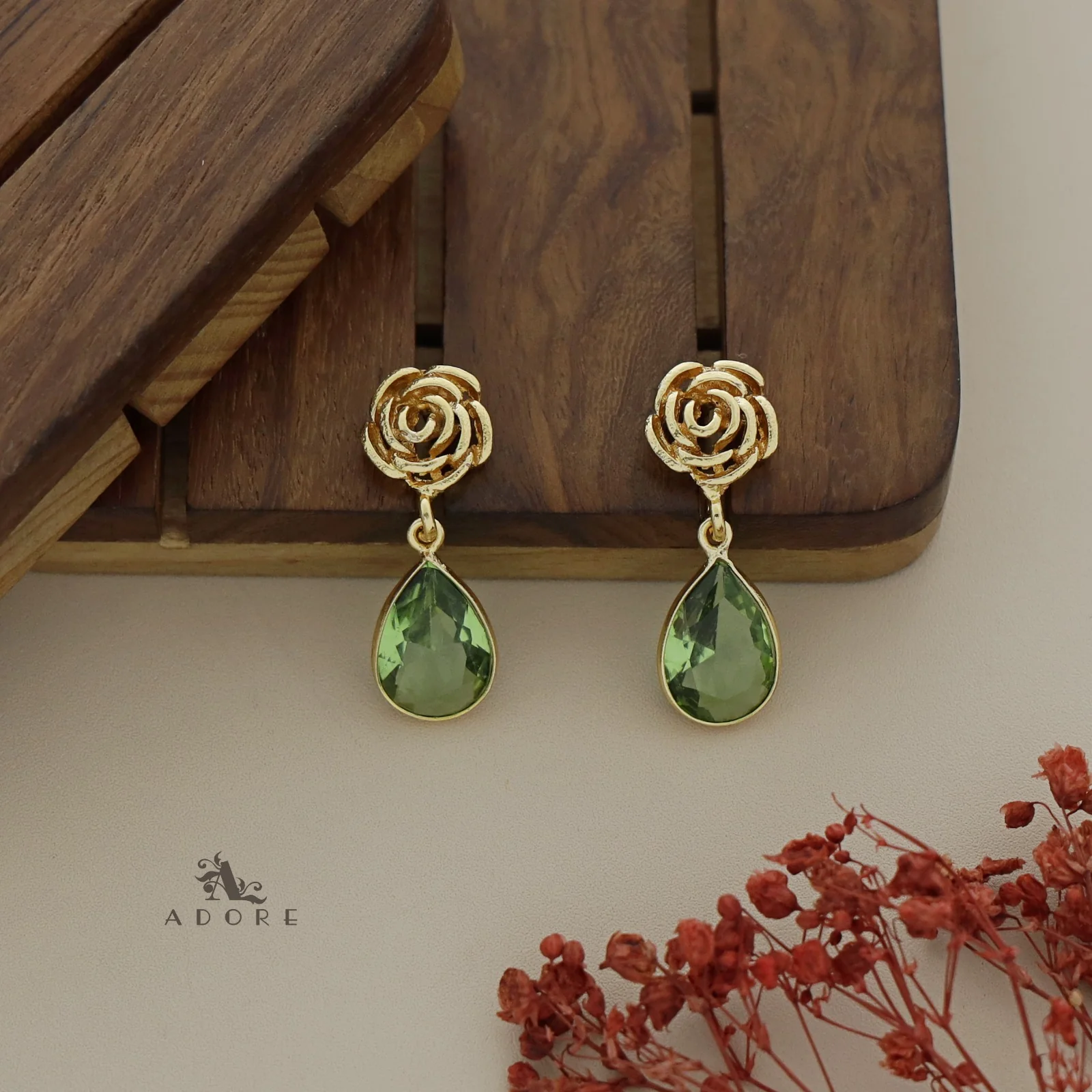 Rosette Drop Glossy Earring - Image 18