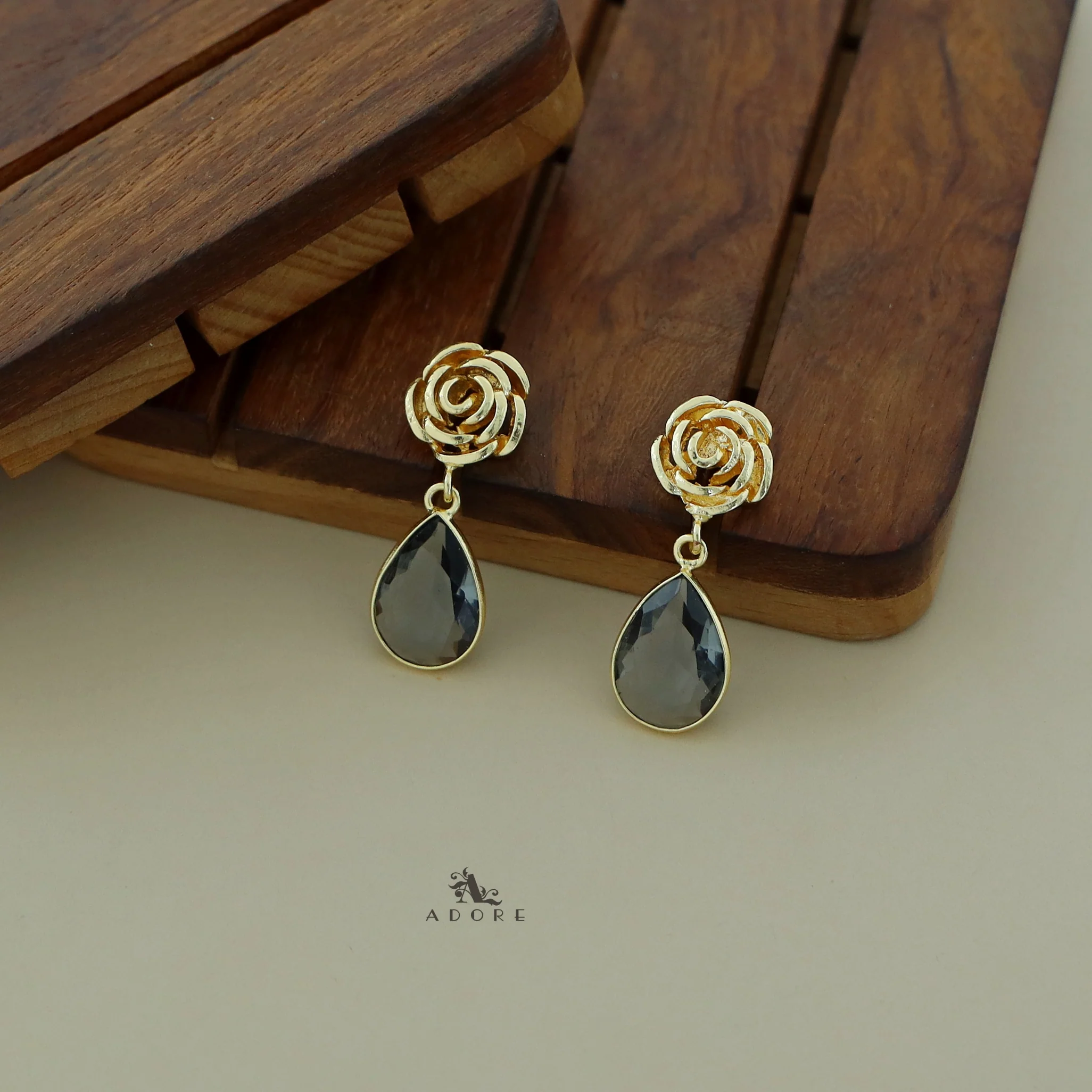 Rosette Drop Glossy Earring - Image 19