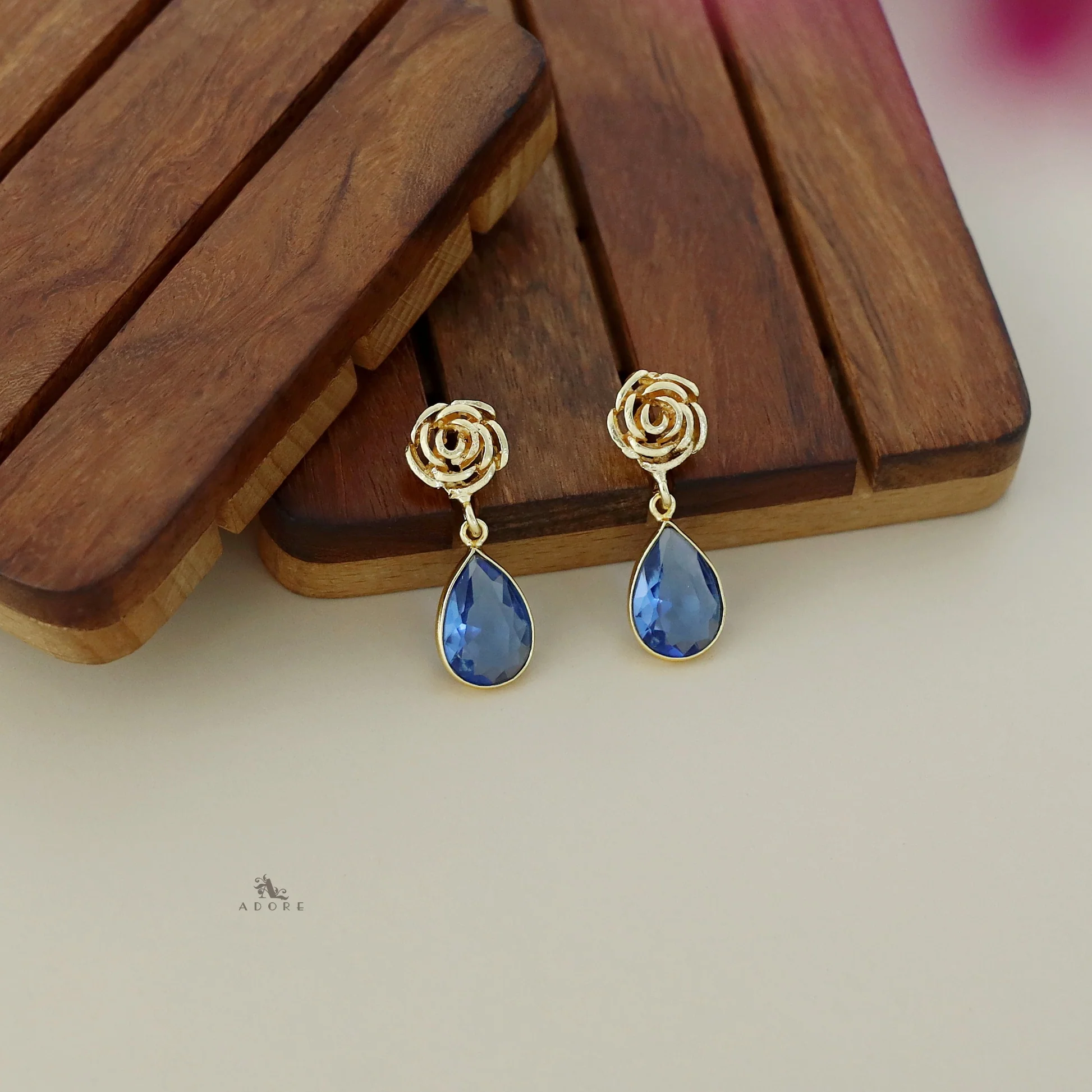 Rosette Drop Glossy Earring - Image 20