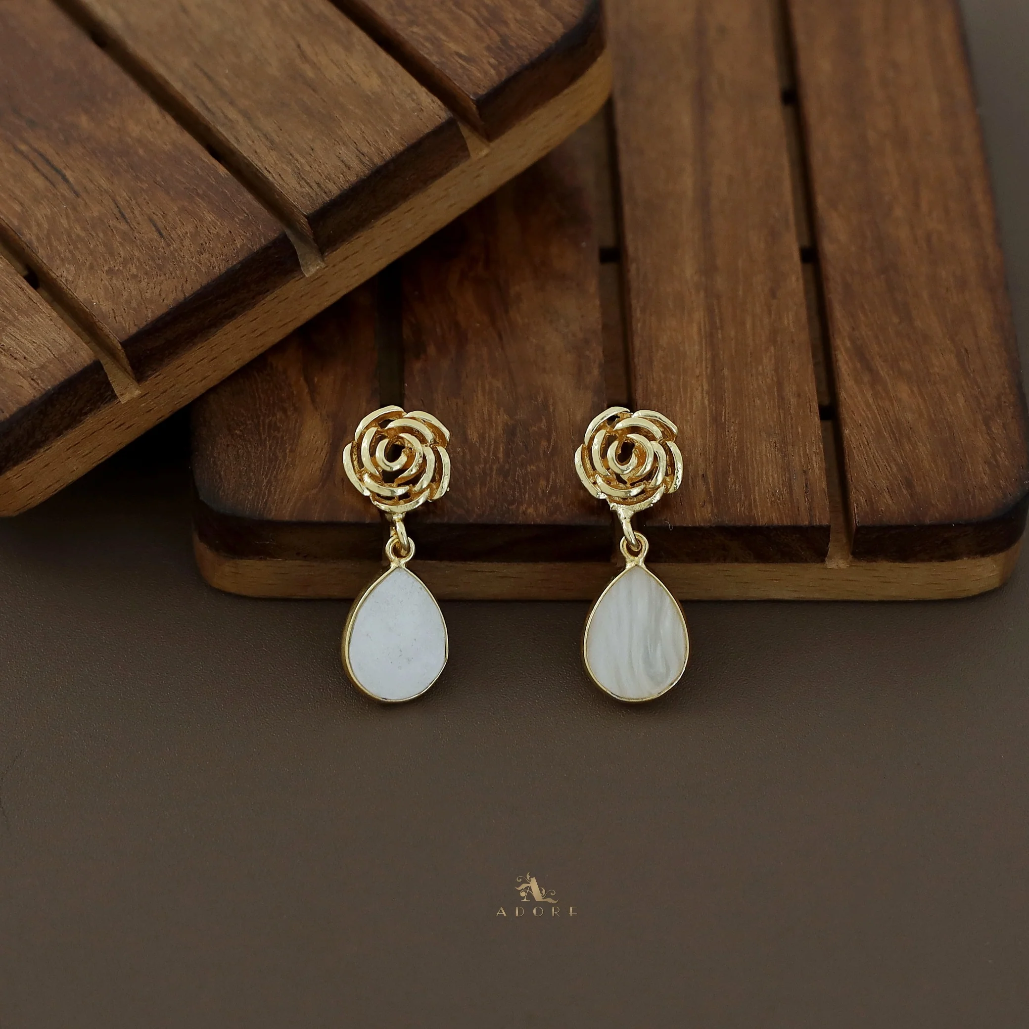 Rosette Drop Glossy Earring - Image 25