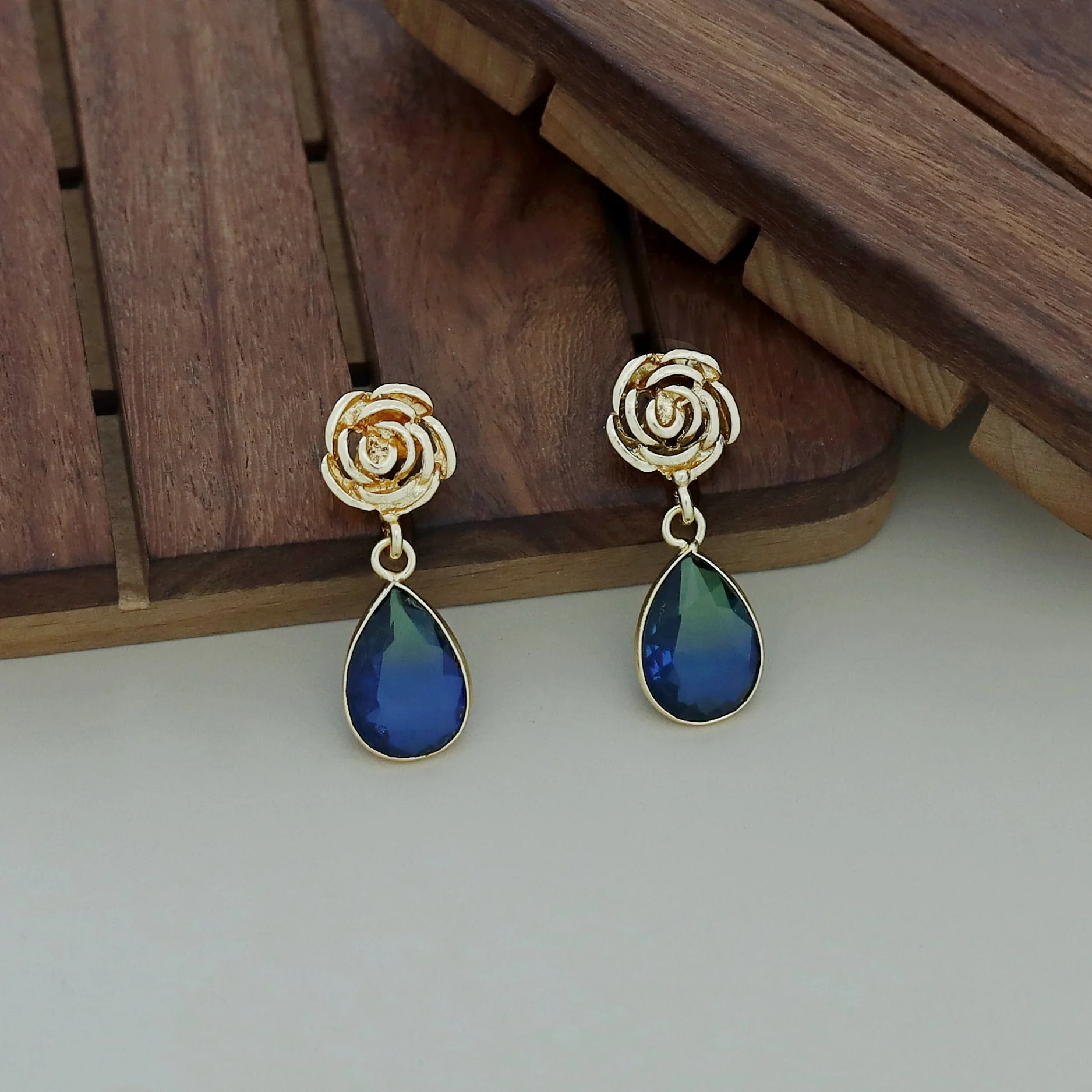 Rosette Drop Glossy Earring - Image 26