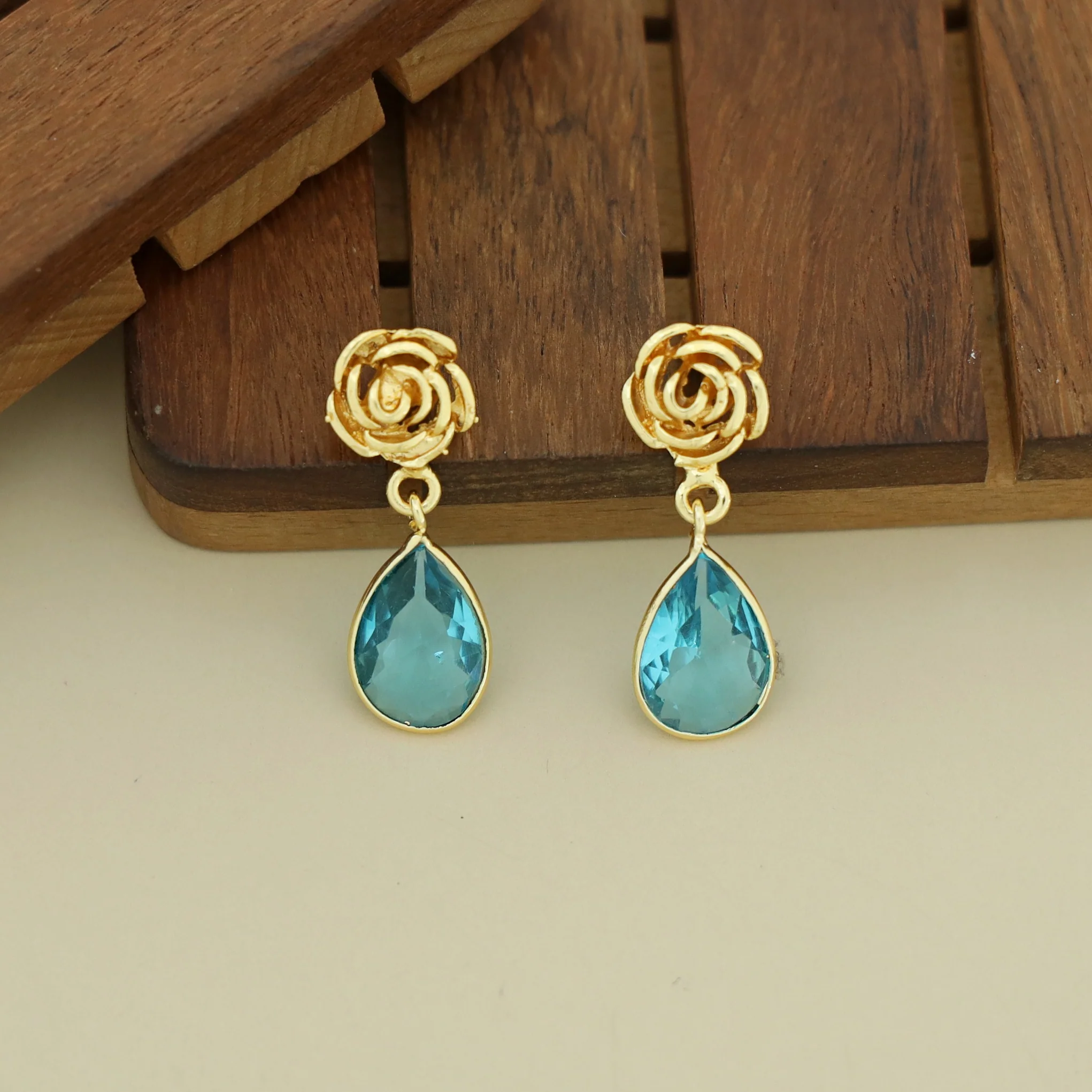 Rosette Drop Glossy Earring - Image 29