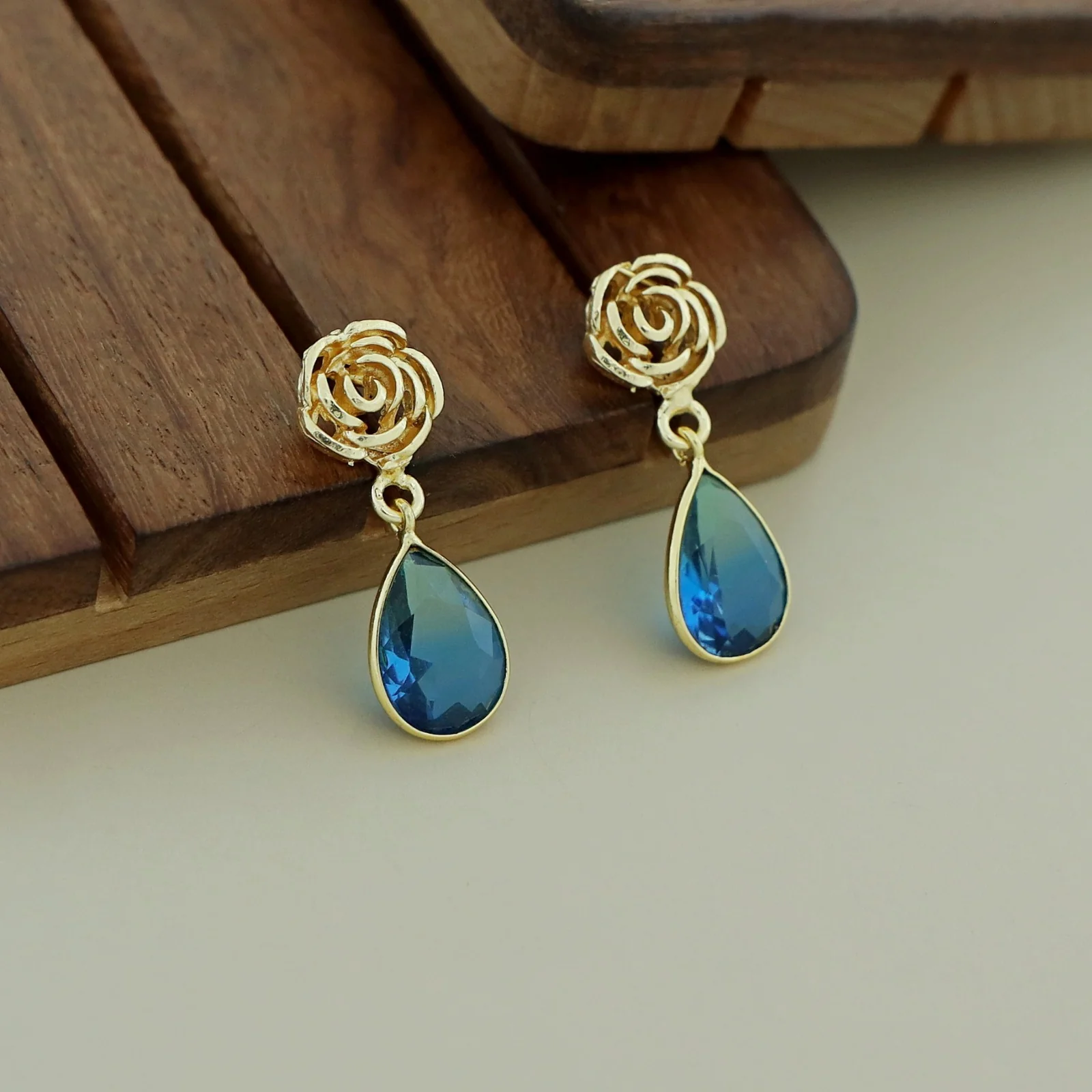 Rosette Drop Glossy Earring - Image 30