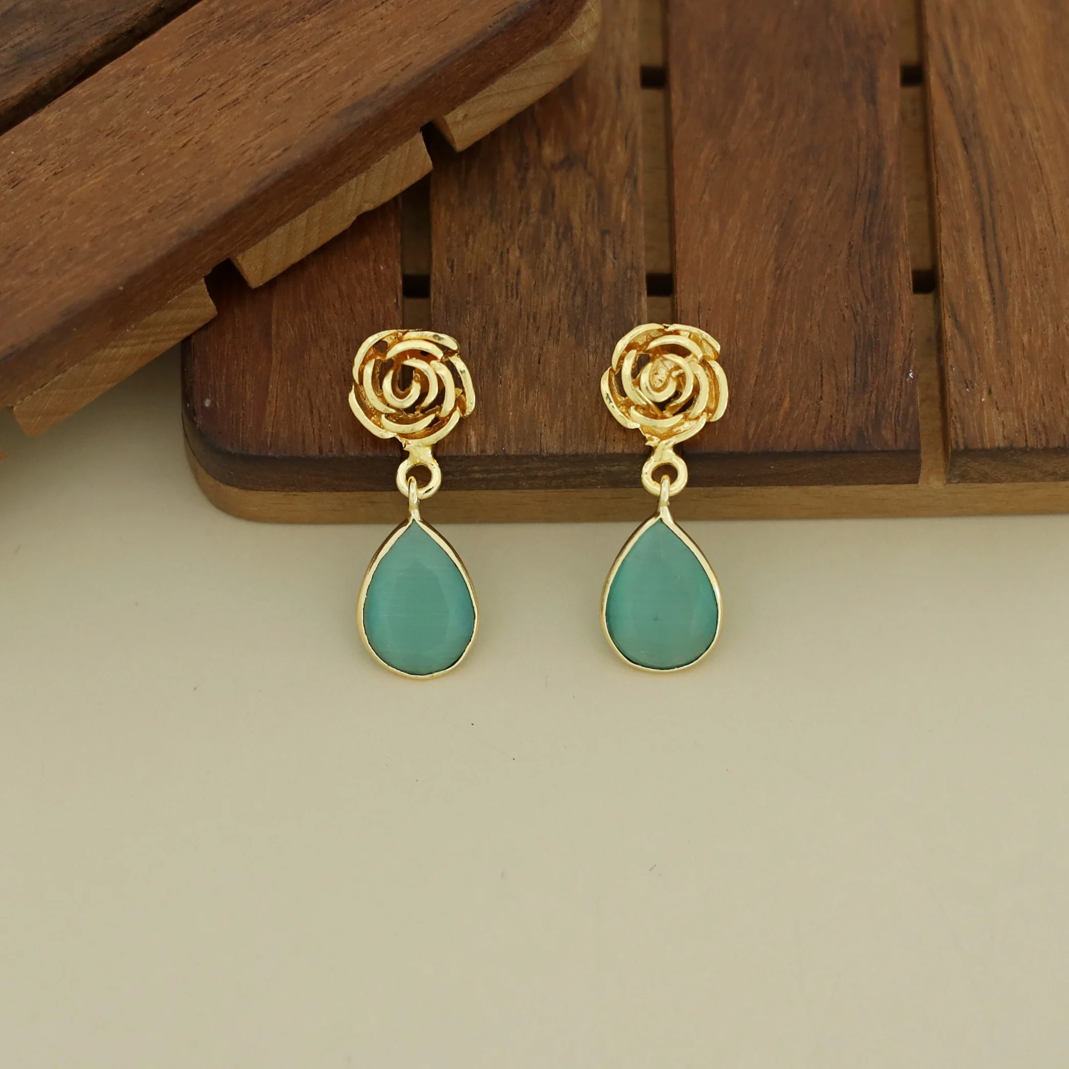 Rosette Drop Glossy Earring - Image 32