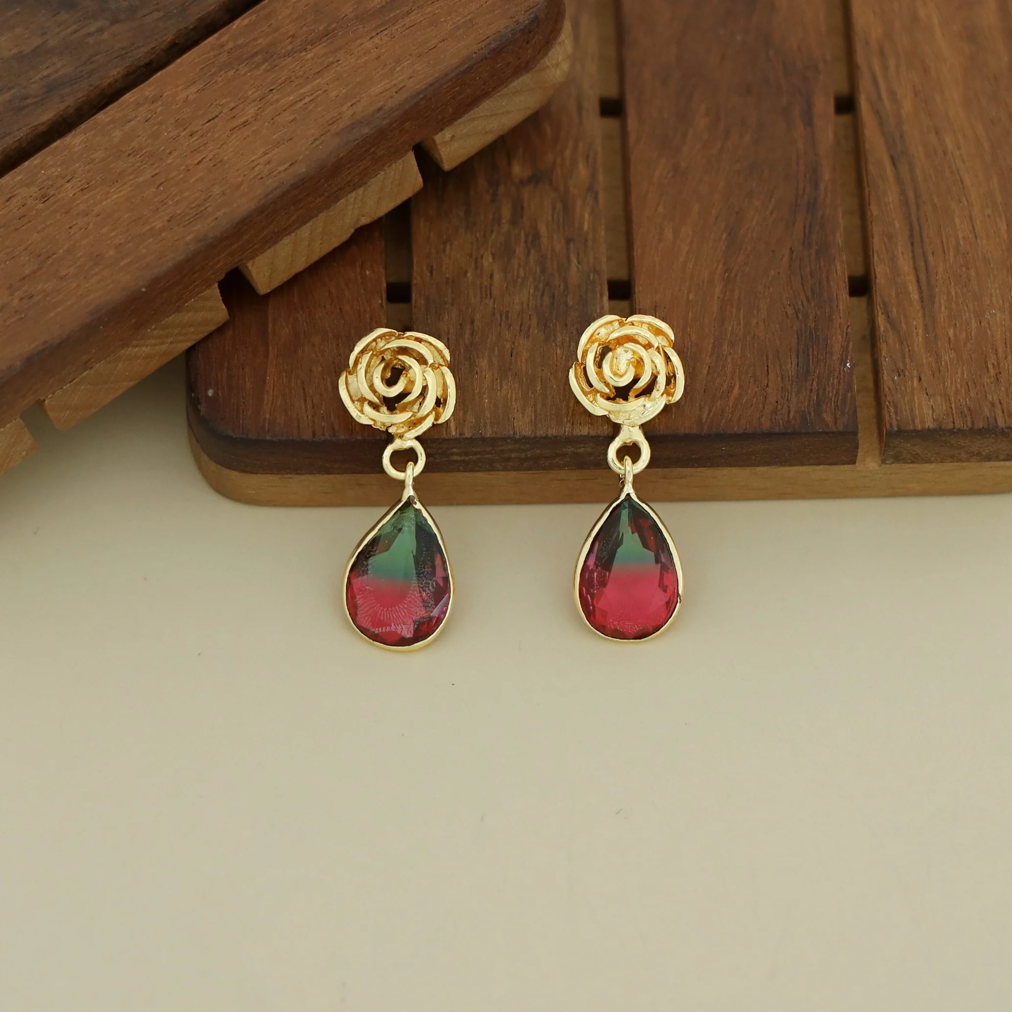 Rosette Drop Glossy Earring - Image 33
