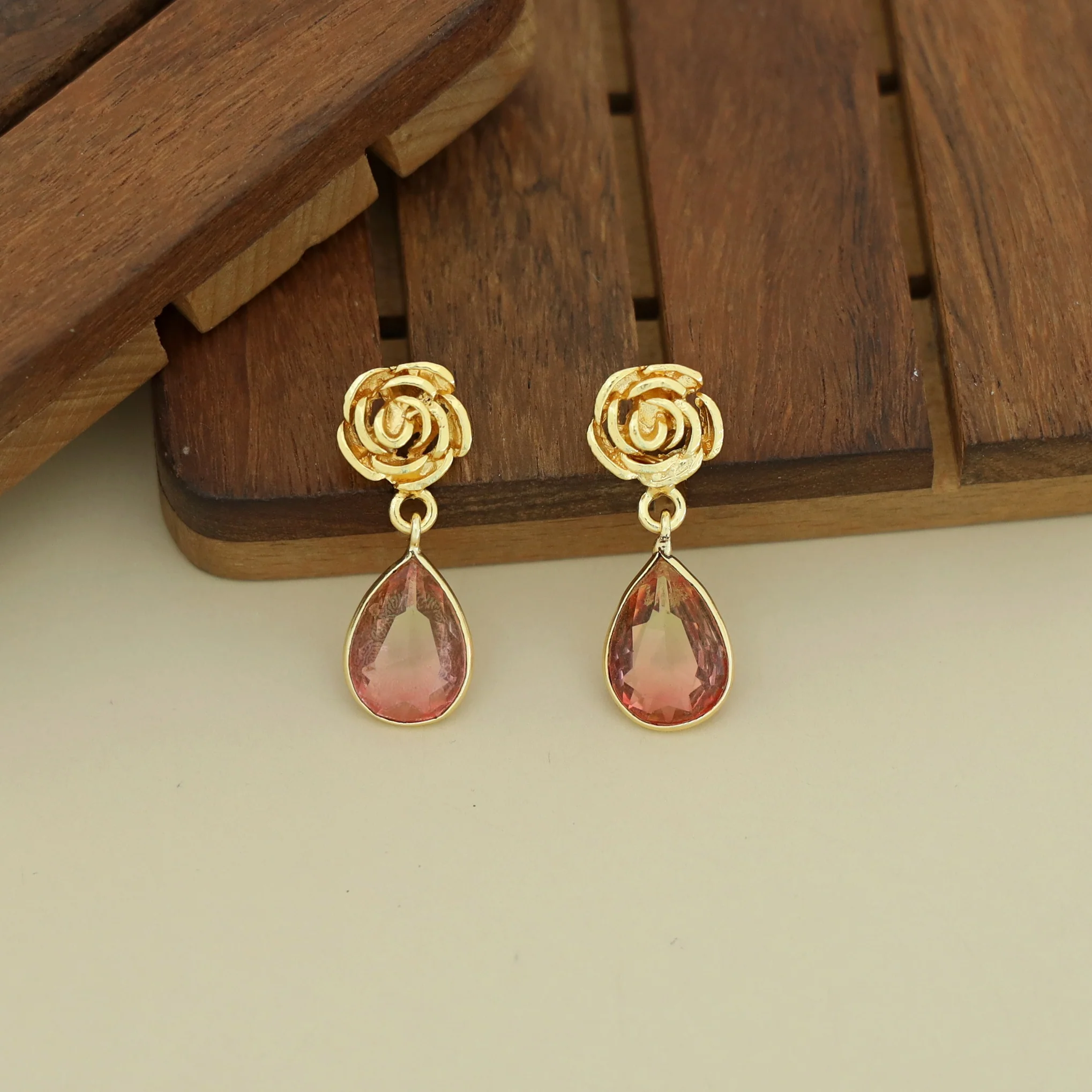 Rosette Drop Glossy Earring - Image 35