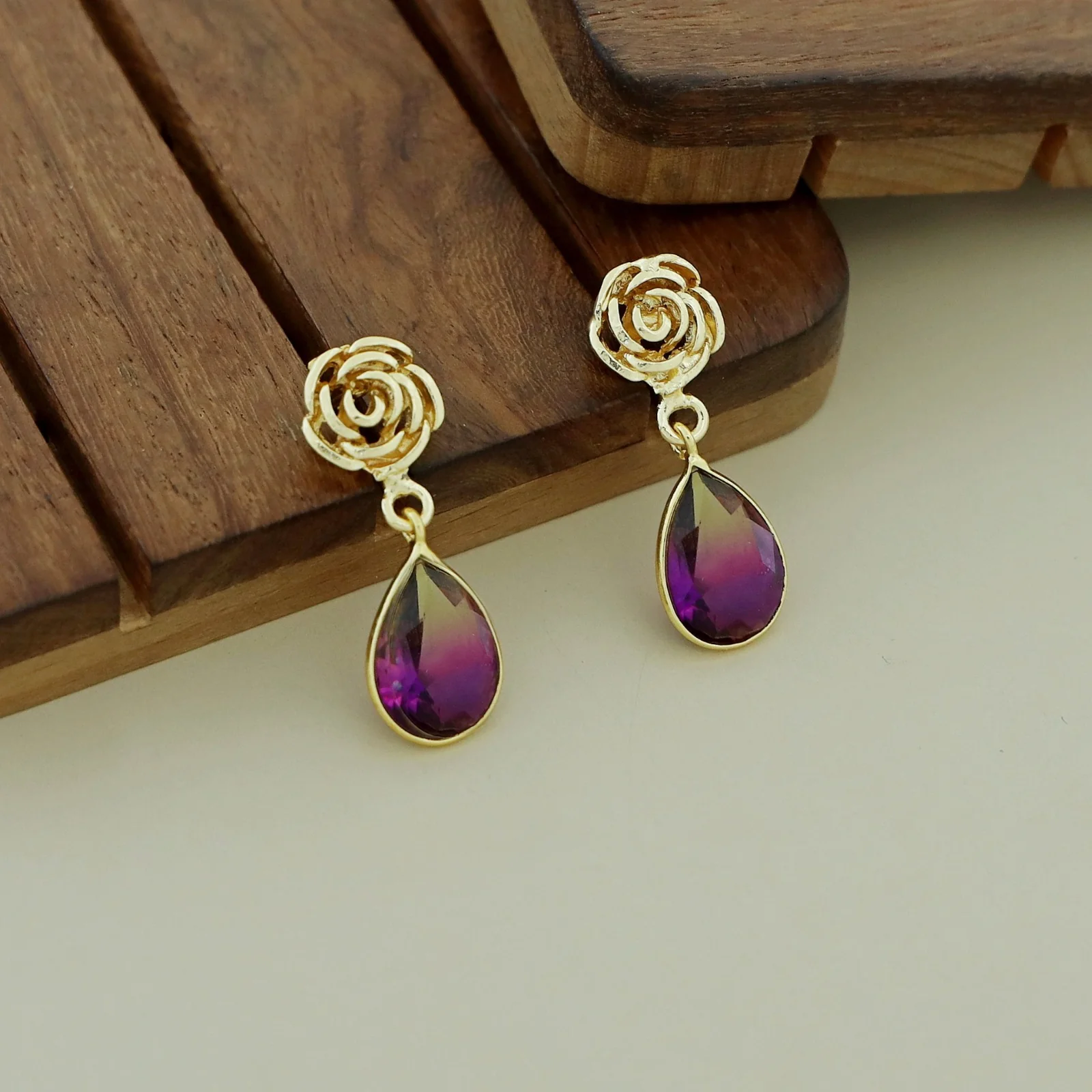 Rosette Drop Glossy Earring - Image 37