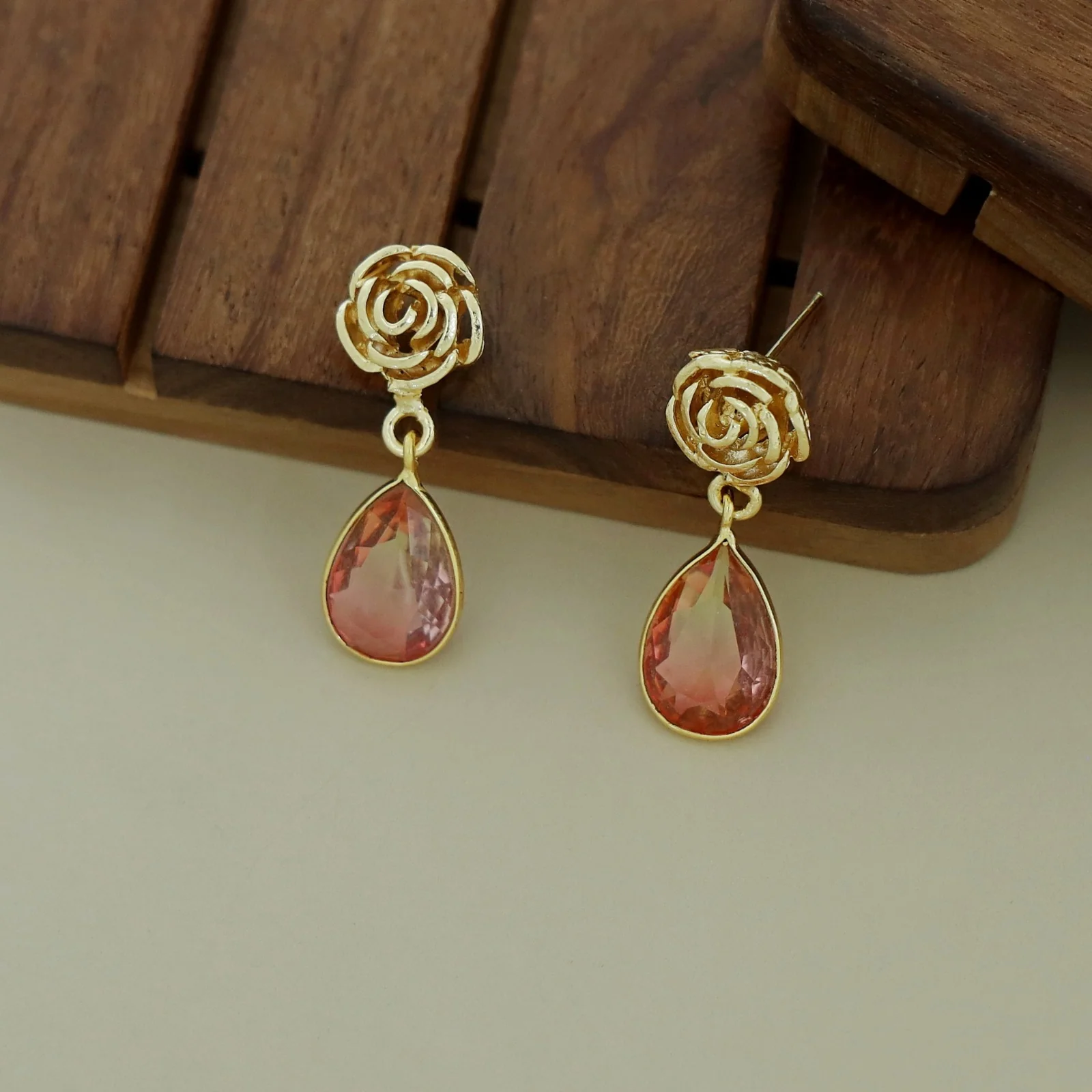 Rosette Drop Glossy Earring - Image 39
