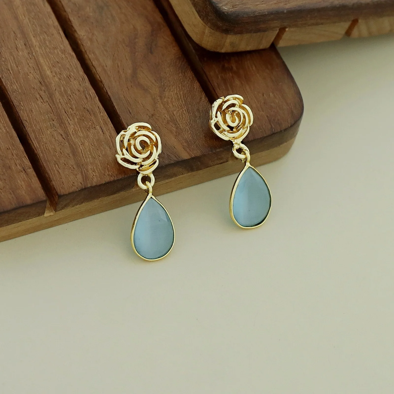 Rosette Drop Glossy Earring - Image 41