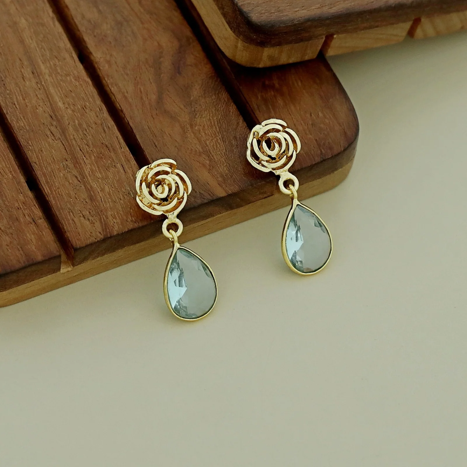 Rosette Drop Glossy Earring - Image 42