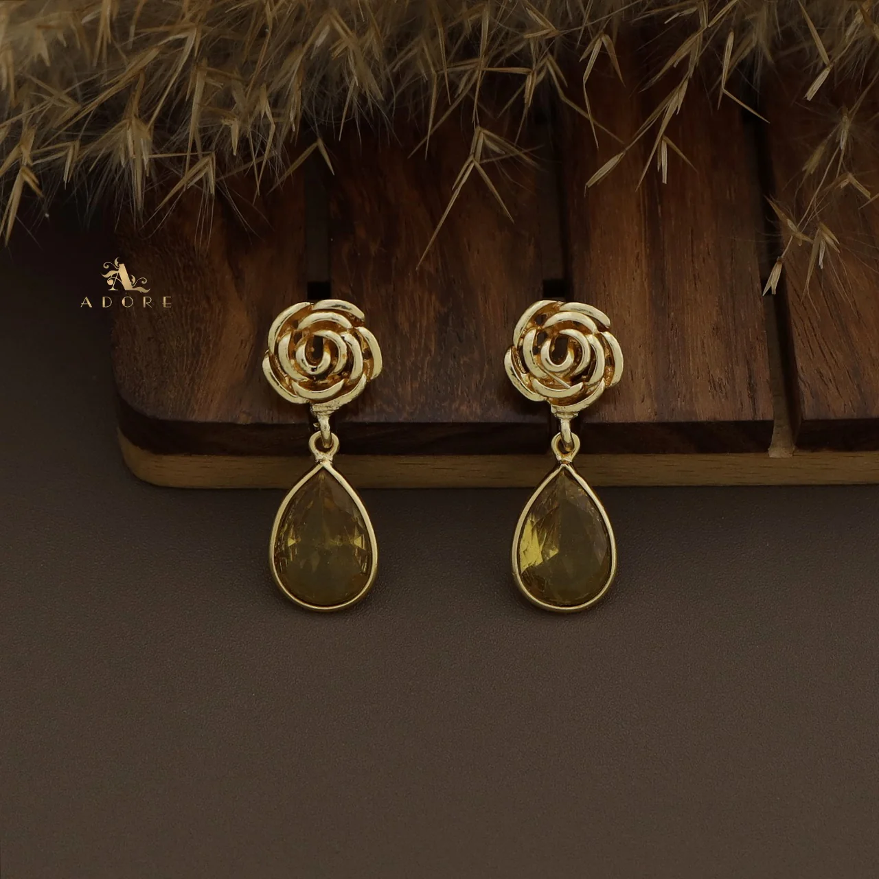 Rosette Drop Glossy Earring - Image 6