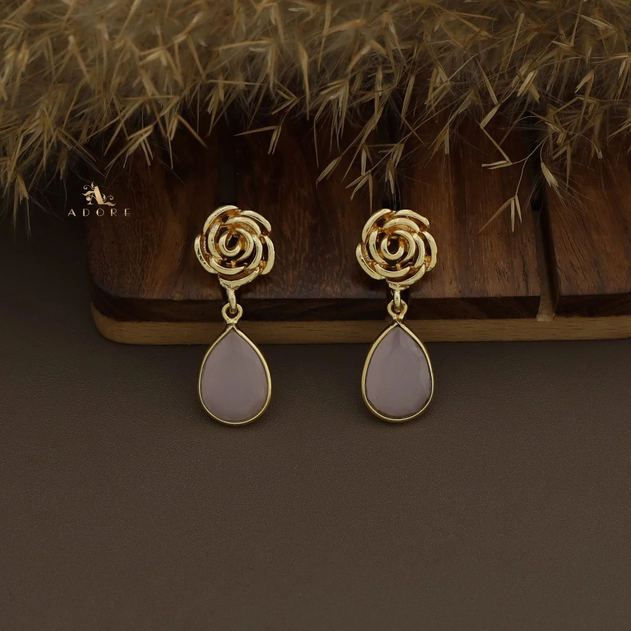 Rosette Drop Glossy Earring - Image 7