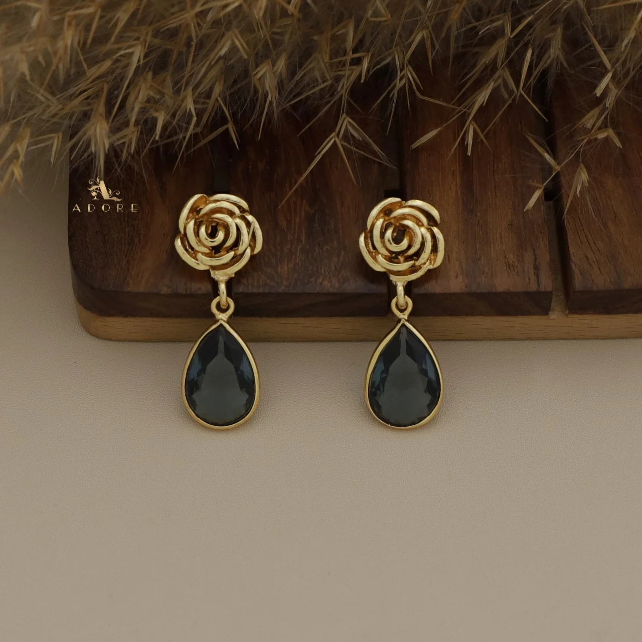 Rosette Drop Glossy Earring - Image 8