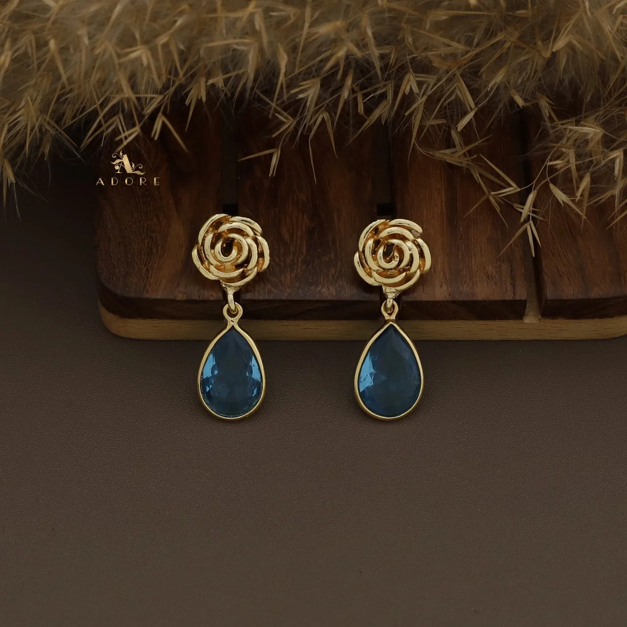 Rosette Drop Glossy Earring - Image 9