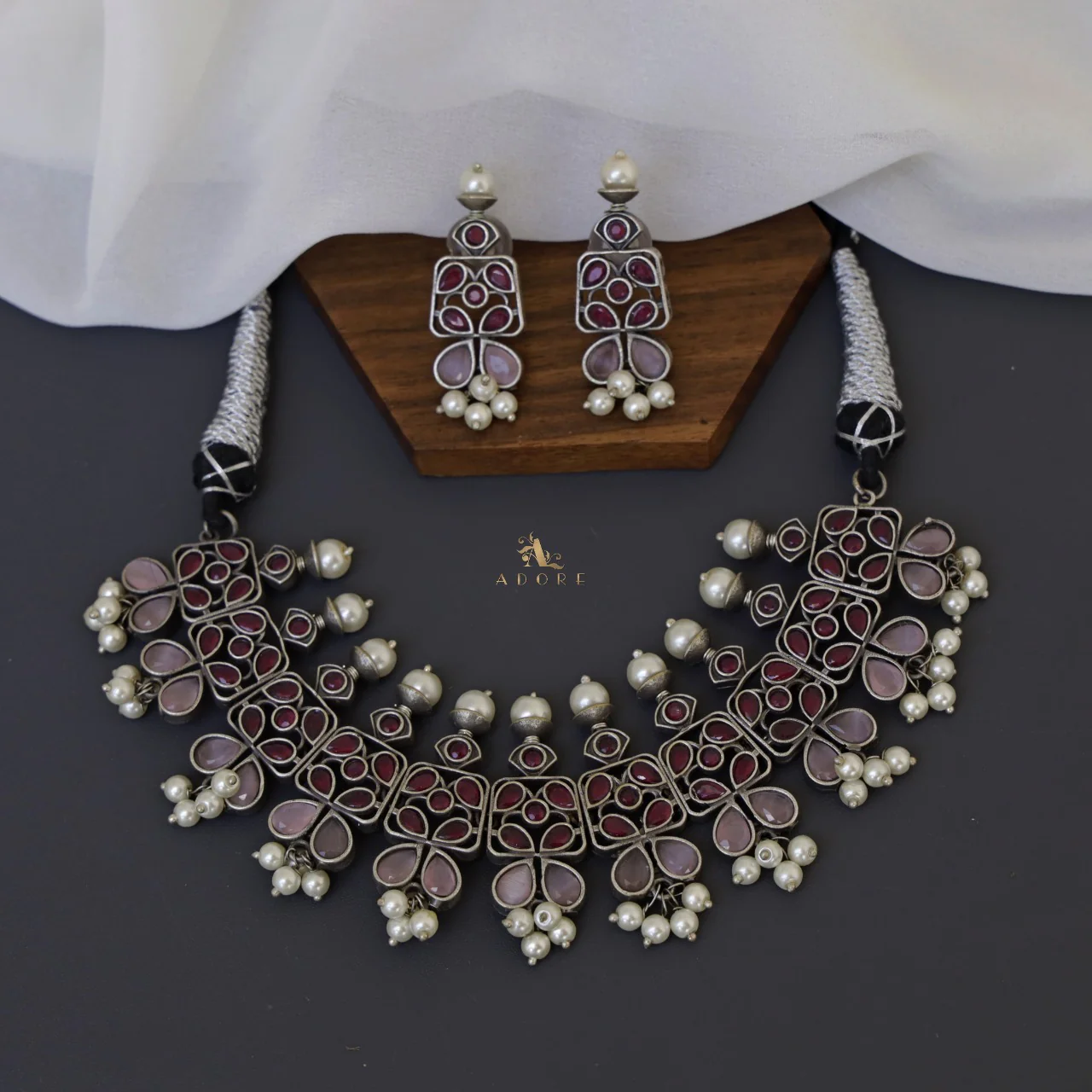 Ruthina Neckpiece With Earring - Image 6
