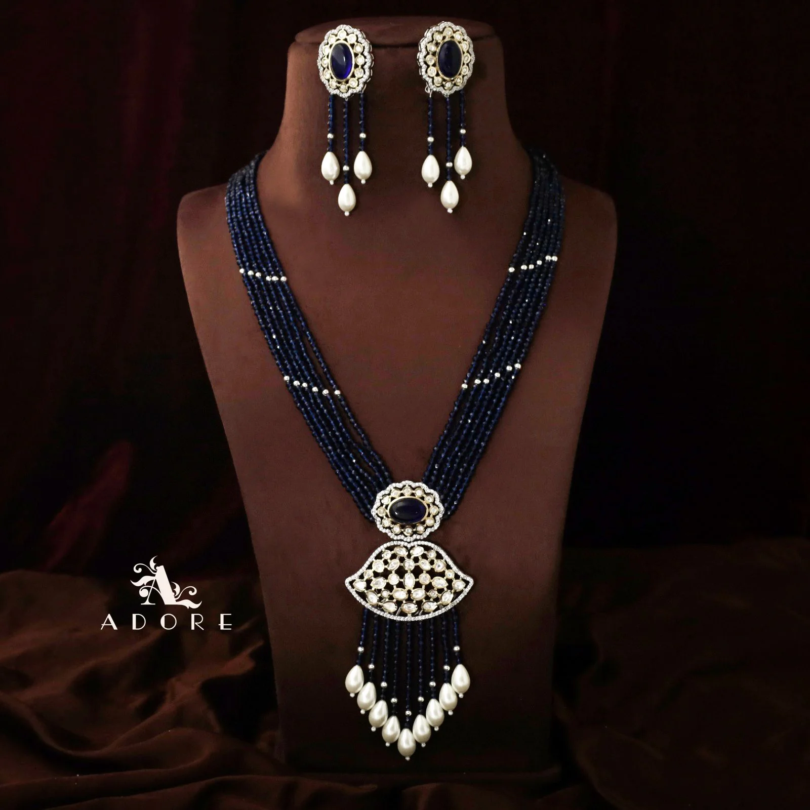 Saahana Long Neckpiece With Earring - Image 11
