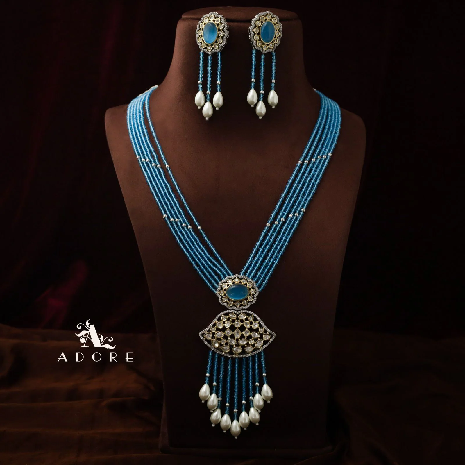 Saahana Long Neckpiece With Earring - Image 13