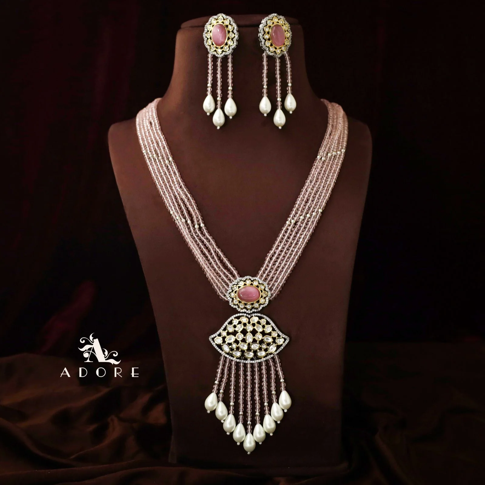 Saahana Long Neckpiece With Earring - Image 3
