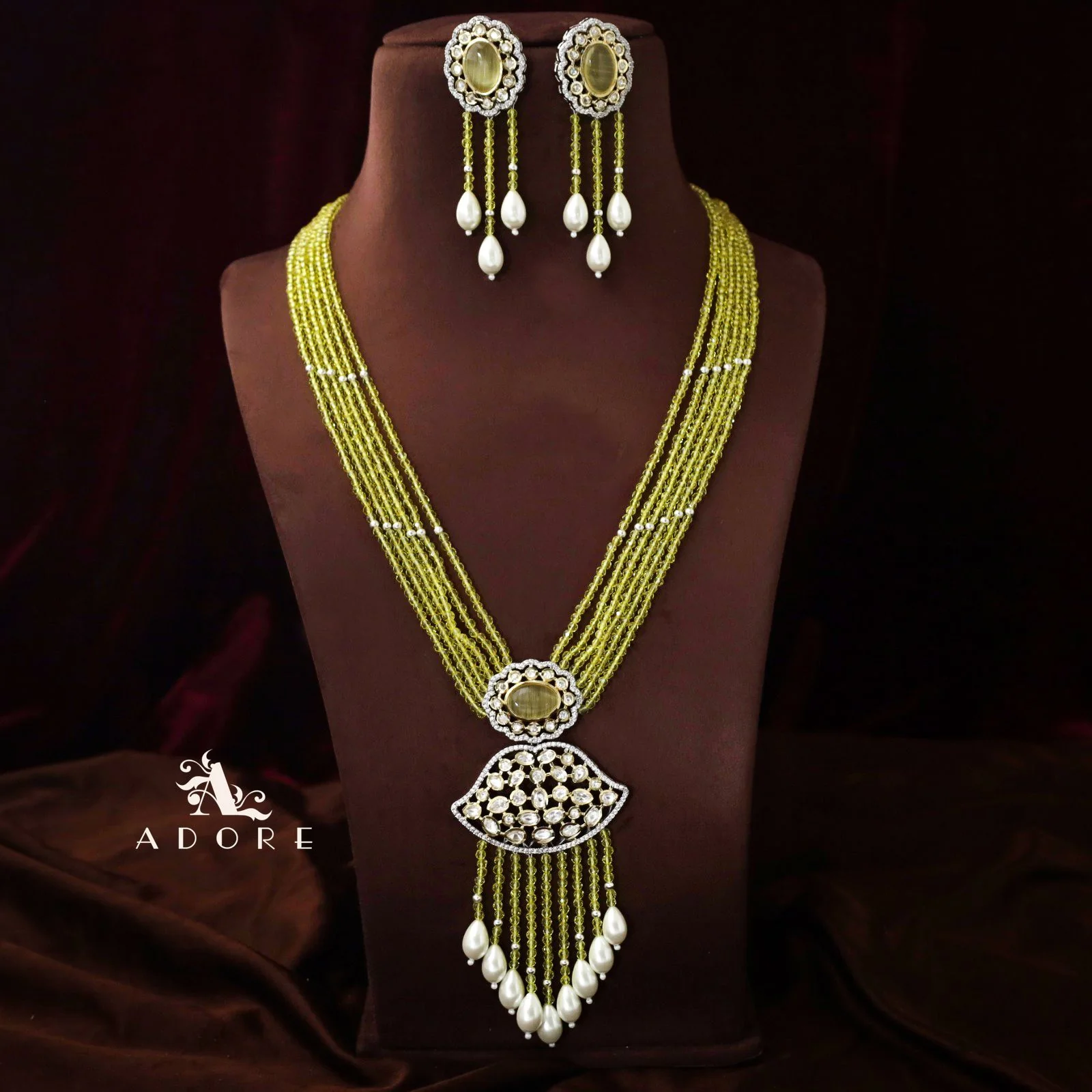 Saahana Long Neckpiece With Earring - Image 5
