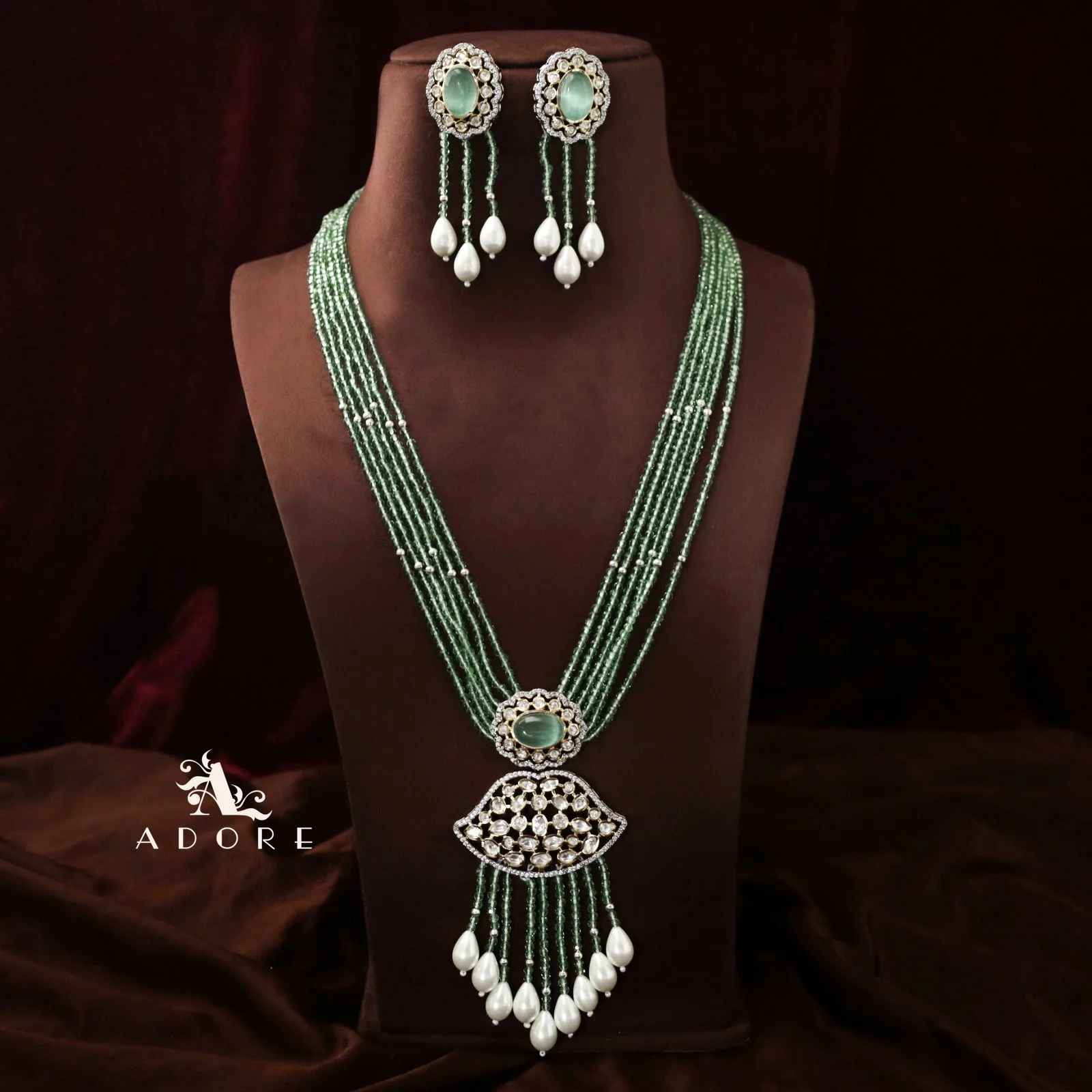 Saahana Long Neckpiece With Earring - Image 6