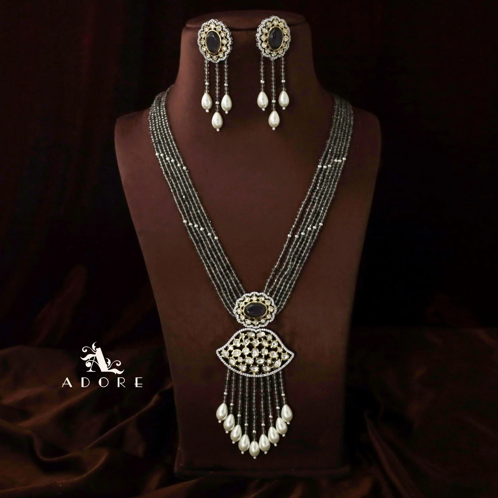 Saahana Long Neckpiece With Earring - Image 7