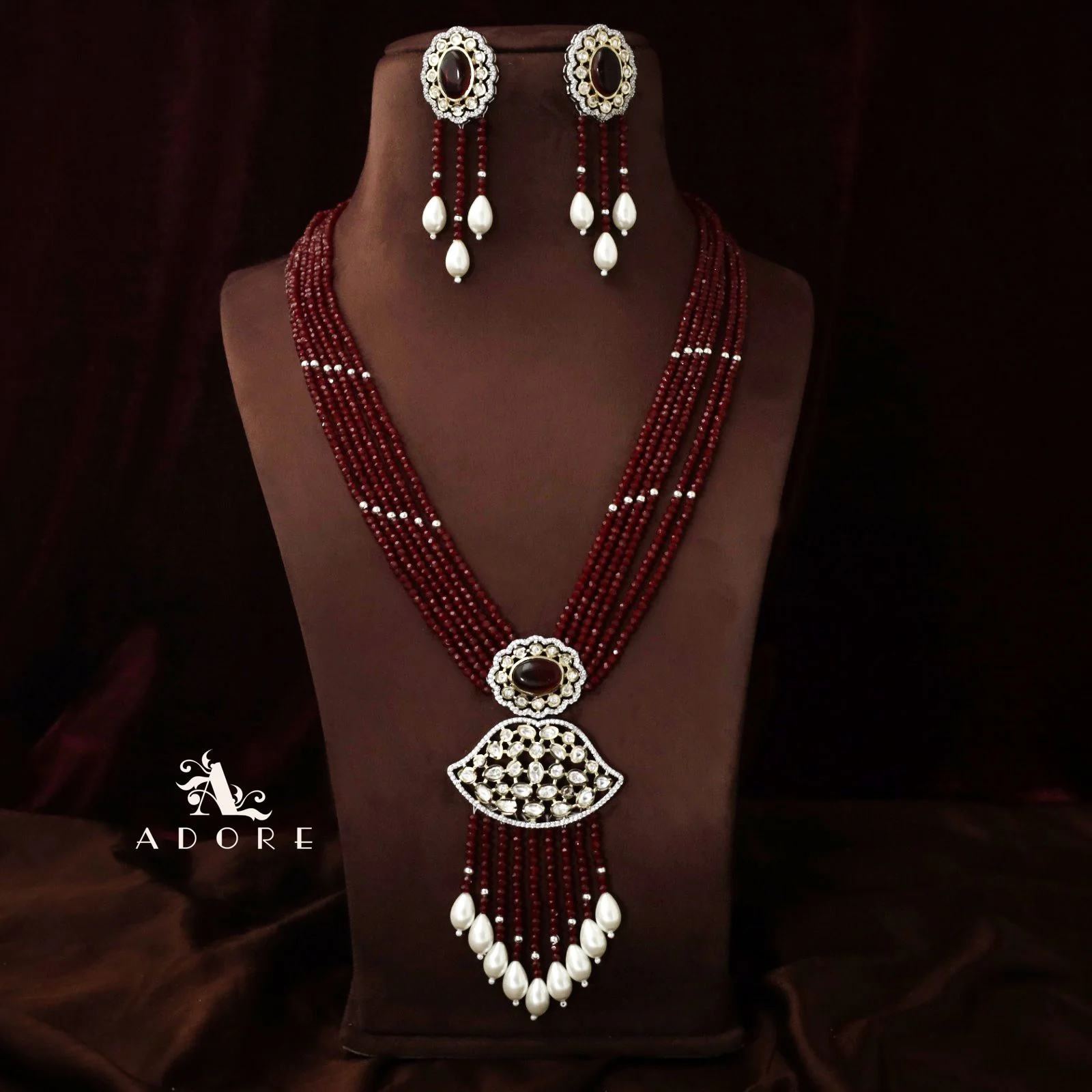 Saahana Long Neckpiece With Earring - Image 8
