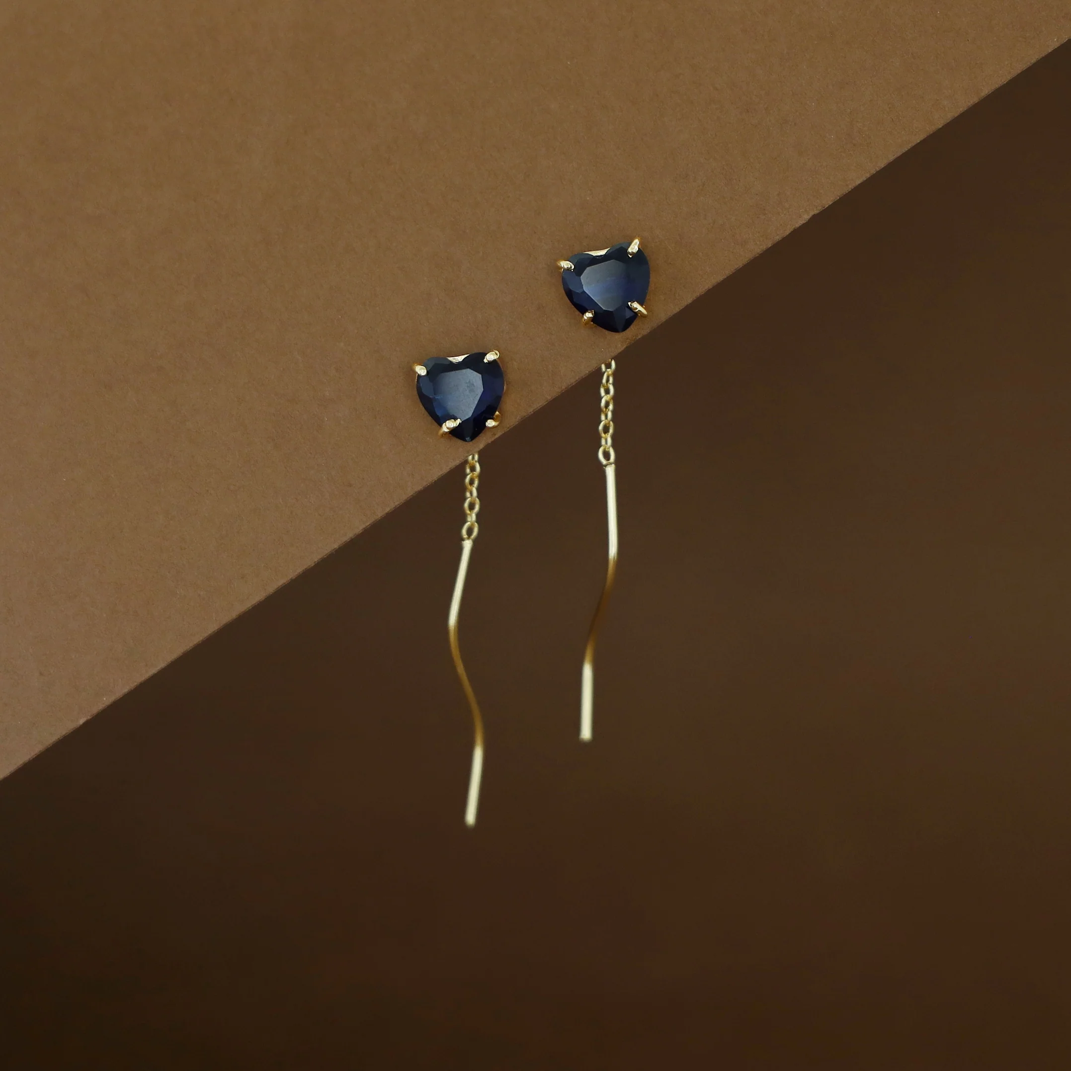 Sahana Golden Claw Heart Glossy Needle And Thread Earring - Image 5