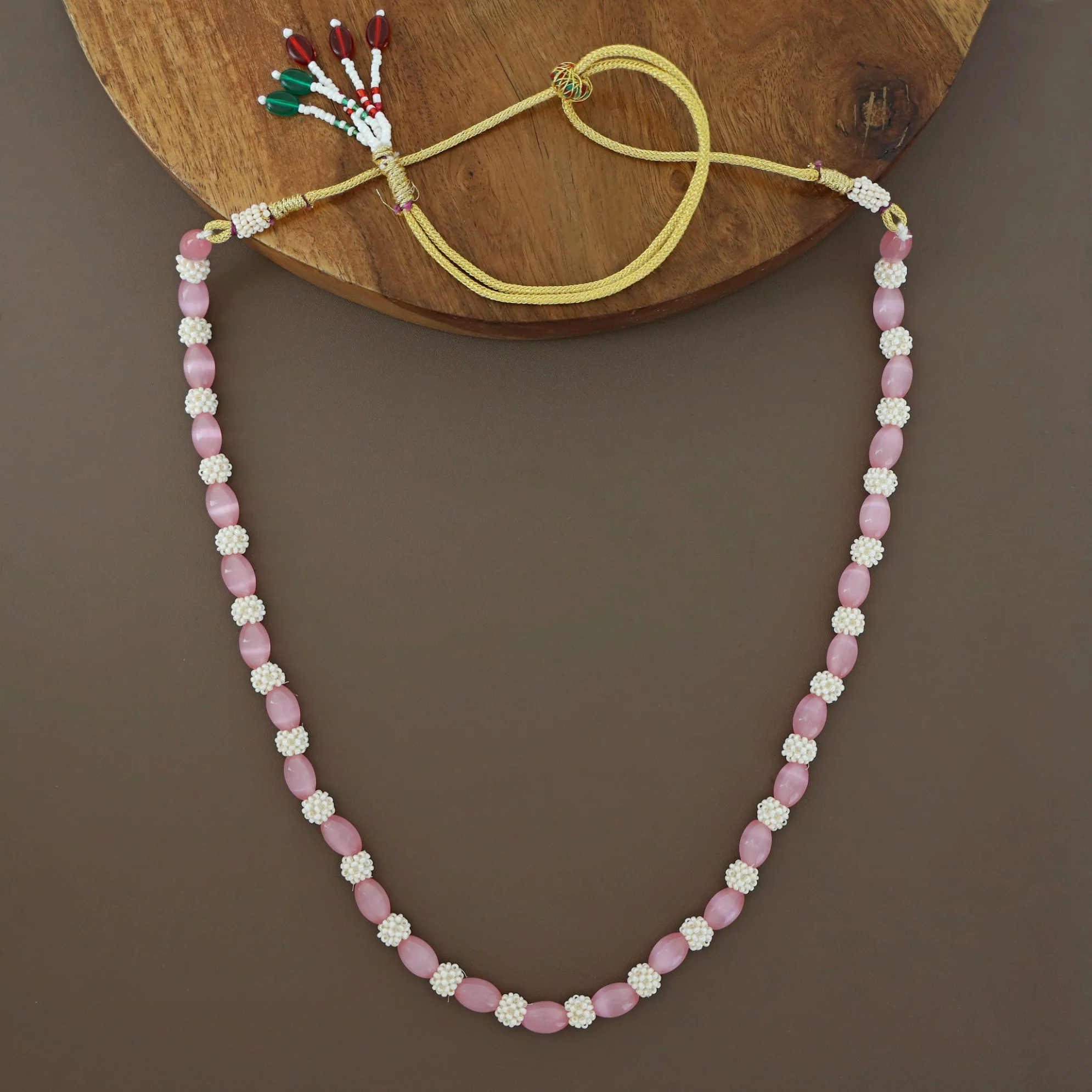 Salomi Oval Glossy Cluster Pearl Neckpiece - Image 6