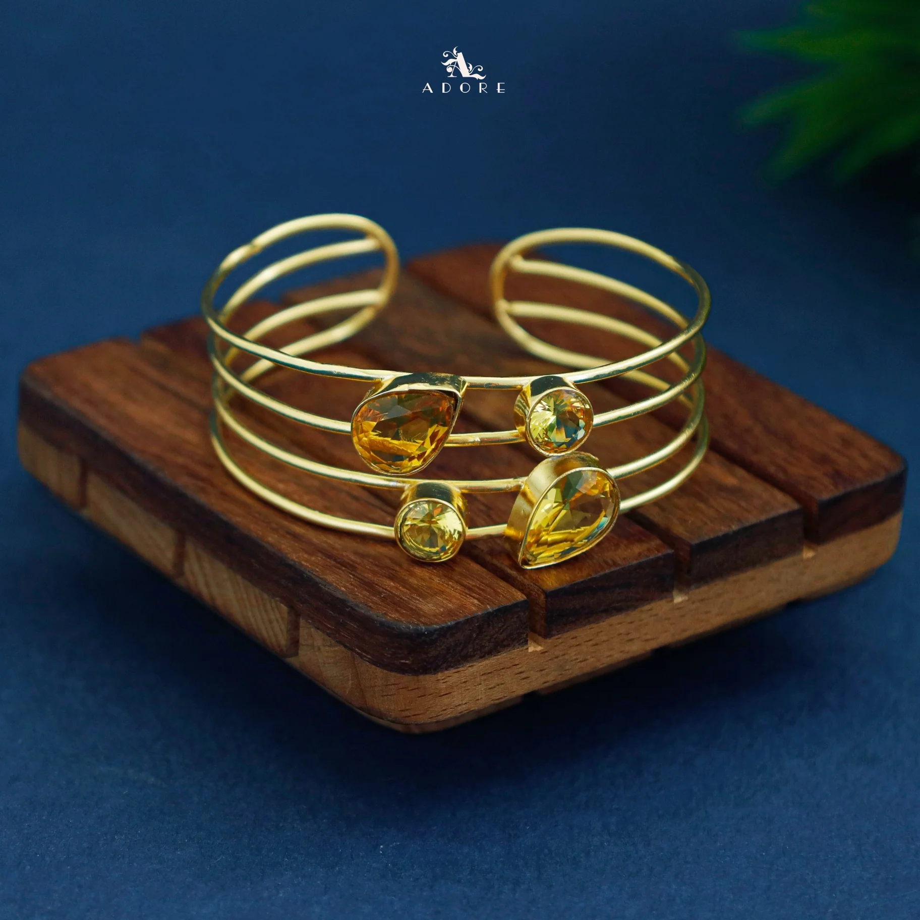 Samara Golden 4 Layer Glossy Drop Bangle - Image 4