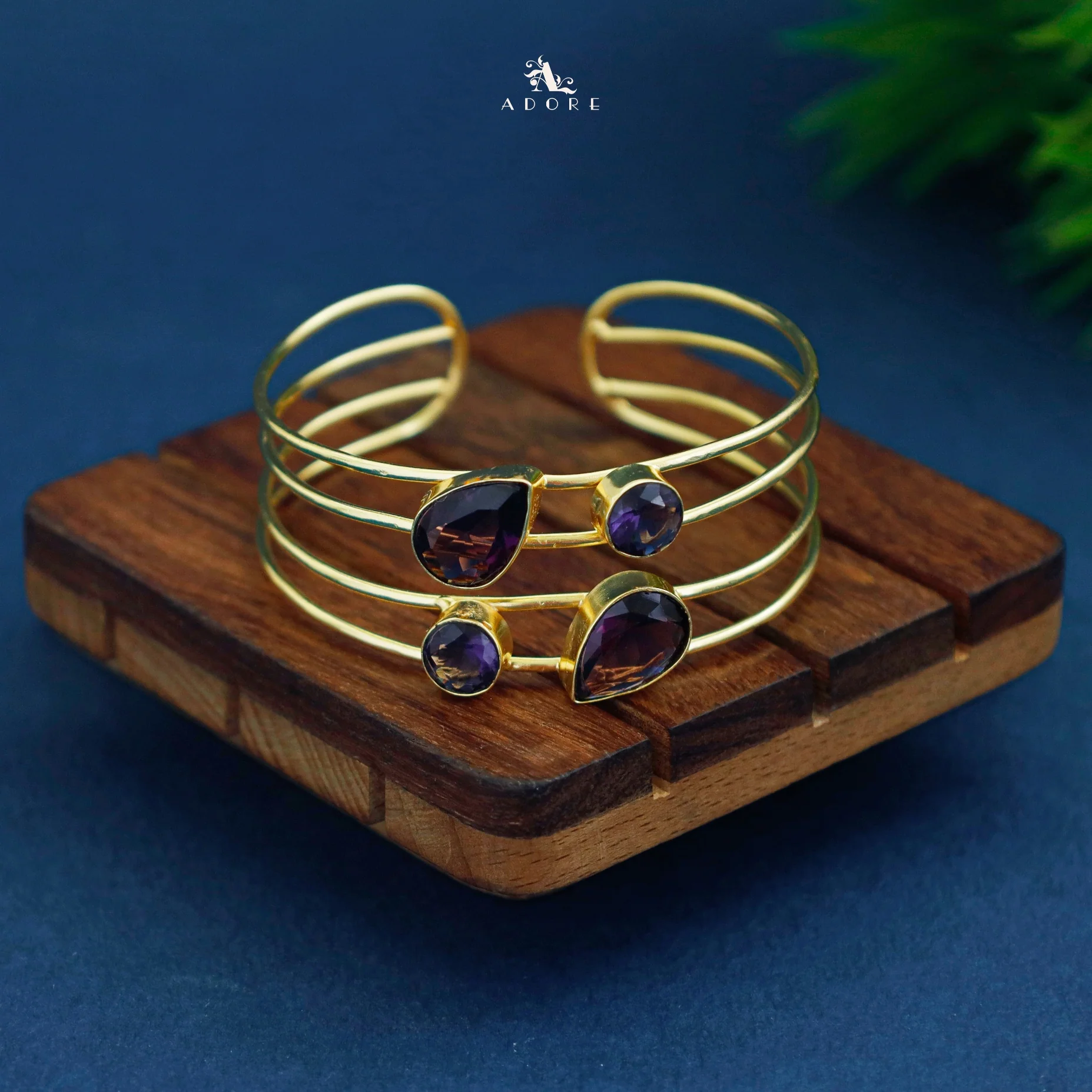 Samara Golden 4 Layer Glossy Drop Bangle - Image 5