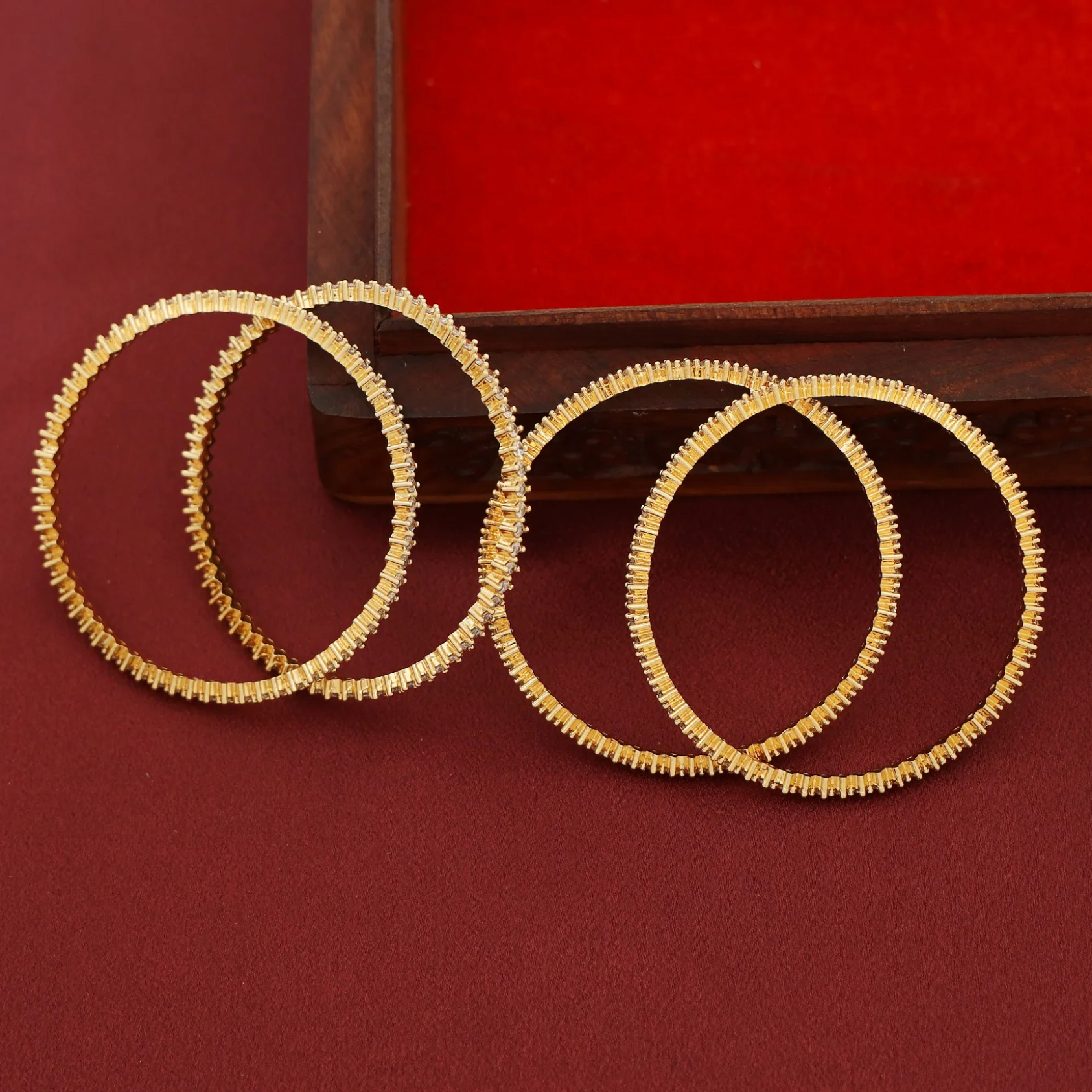 Samithra AD Stone Bangle ( Set Of 4) - Image 4