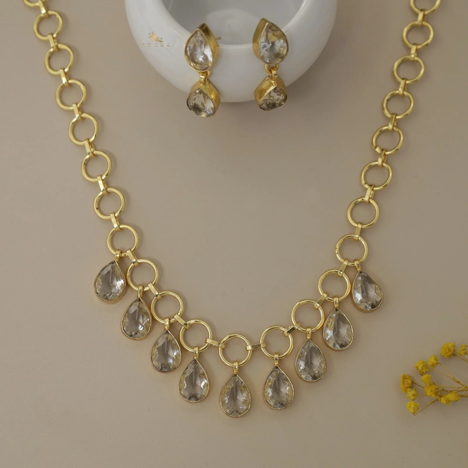 Sasha Circles Rain Drops Neckpiece With Earring - Image 10