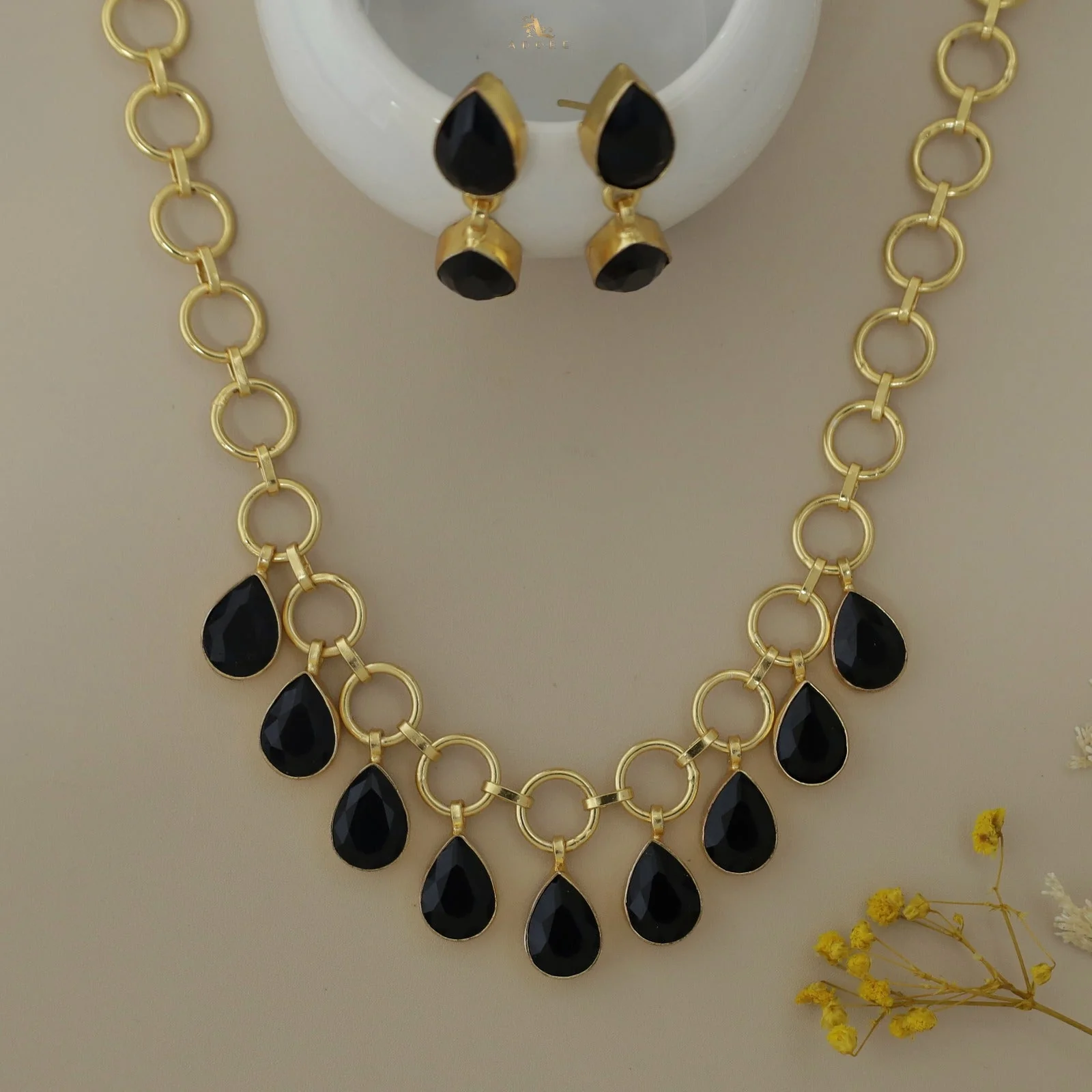 Sasha Circles Rain Drops Neckpiece With Earring - Image 5