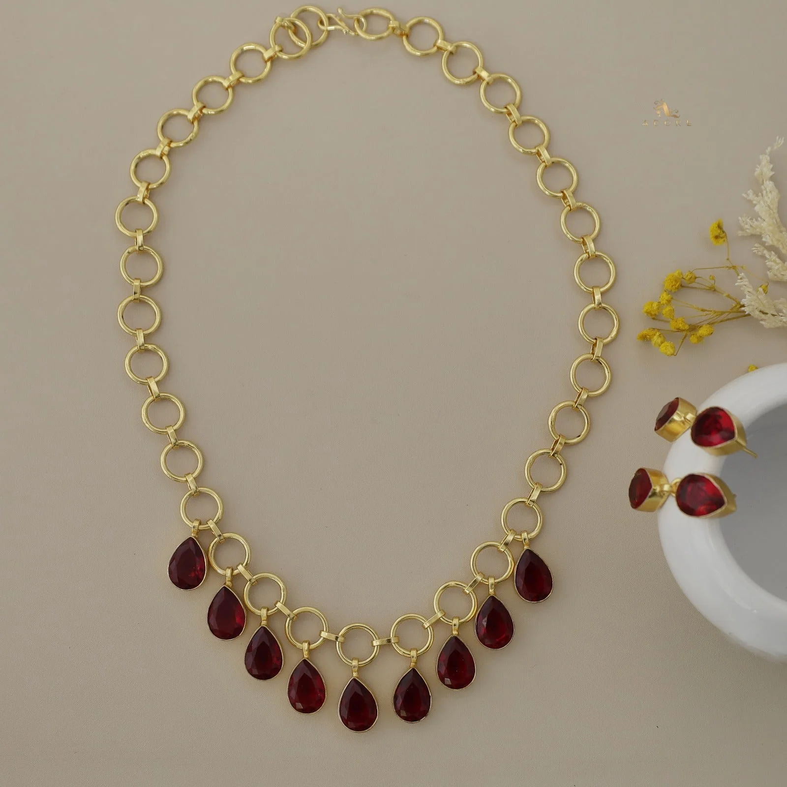 Sasha Circles Rain Drops Neckpiece With Earring - Image 8