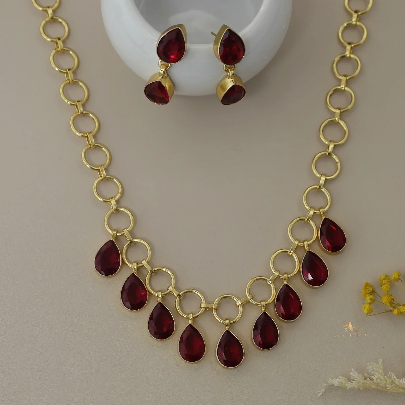 Sasha Circles Rain Drops Neckpiece With Earring - Image 9
