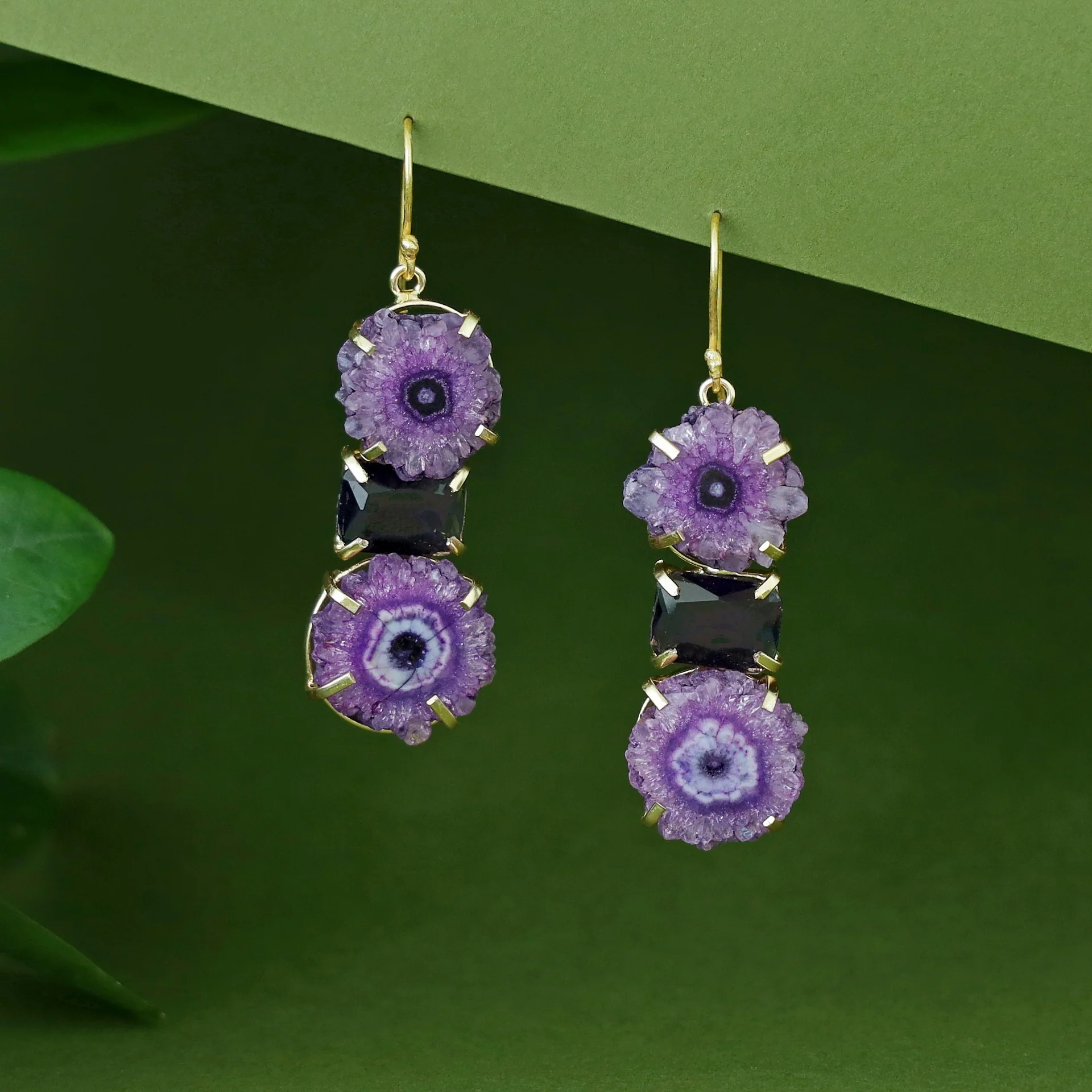 Saskia Solar Agate + Glossy Stone Drop - Image 2