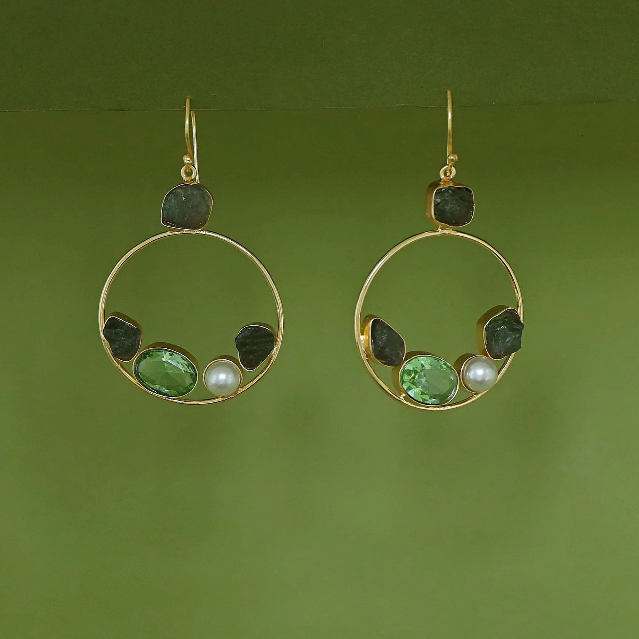 Savya Raw Stone Circle Pearl Glossy Drop - Image 3