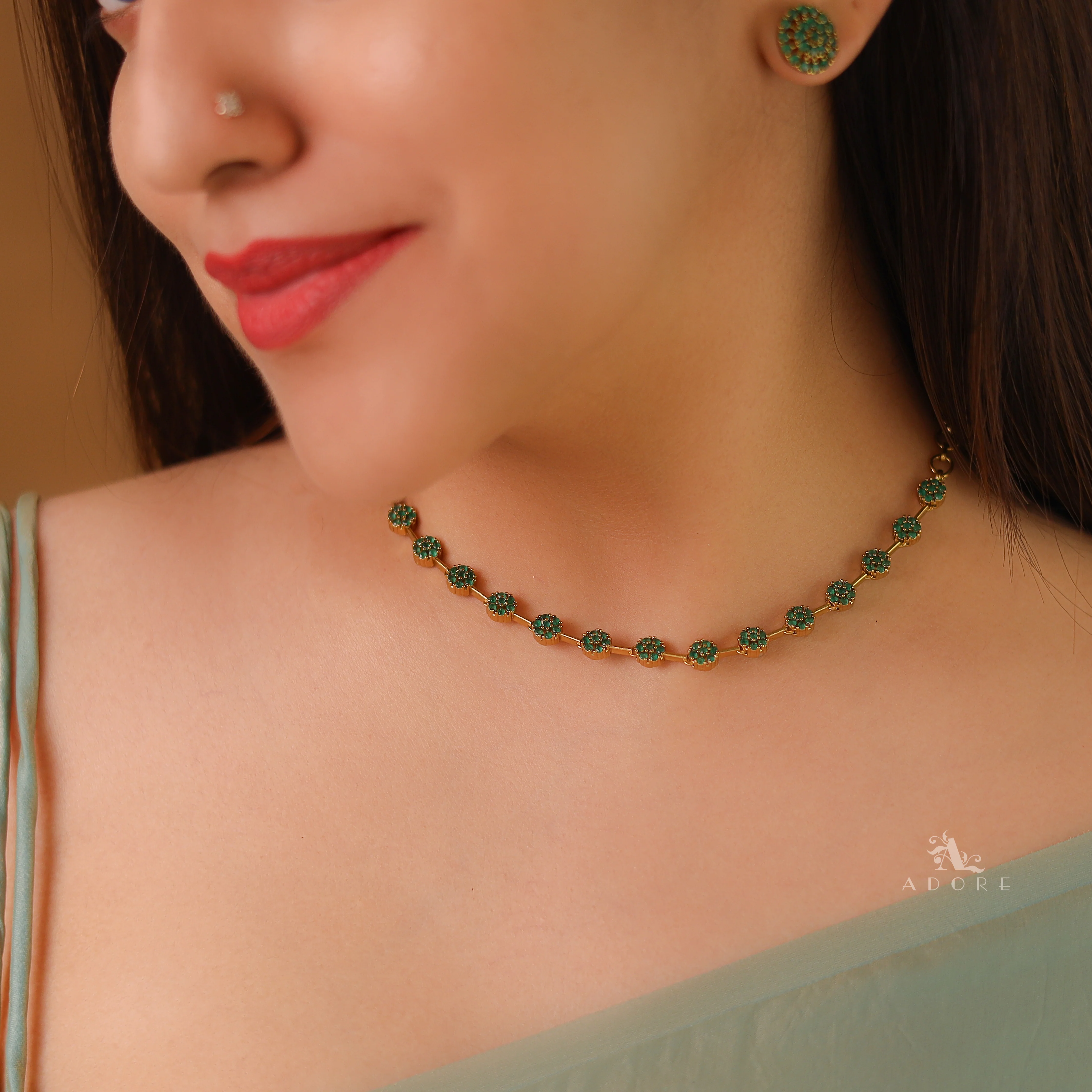 Sayali Flower AD Neckpiece With Stud - Image 2