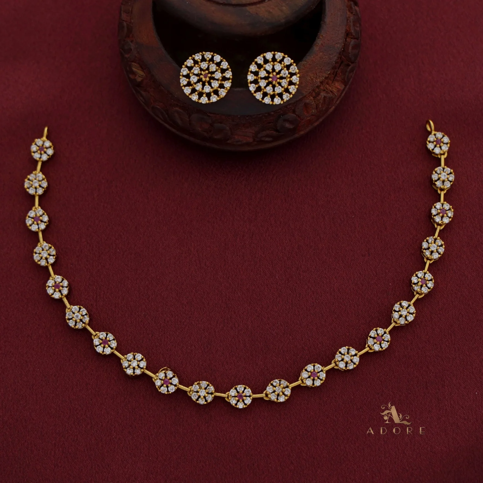 Sayali Flower AD Neckpiece With Stud - Image 21