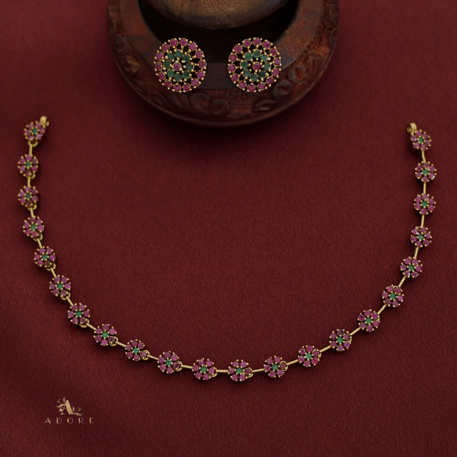 Sayali Flower AD Neckpiece With Stud - Image 23