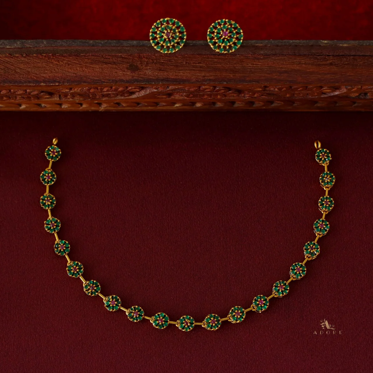 Sayali Flower AD Neckpiece With Stud - Image 25