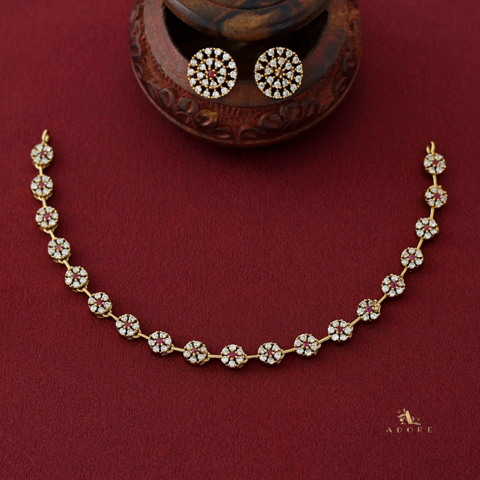 Sayali Flower AD Neckpiece With Stud - Image 26