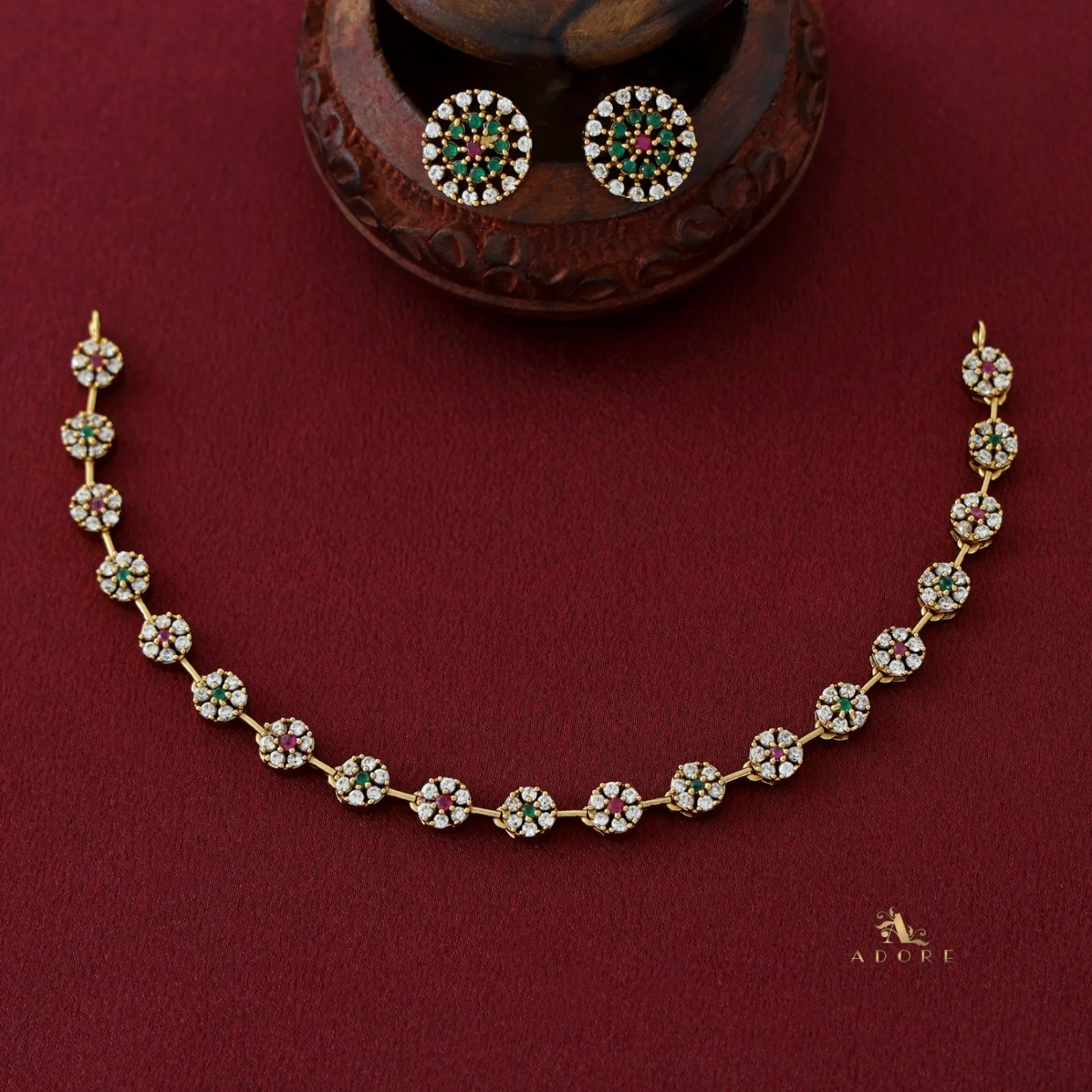Sayali Flower AD Neckpiece With Stud - Image 27