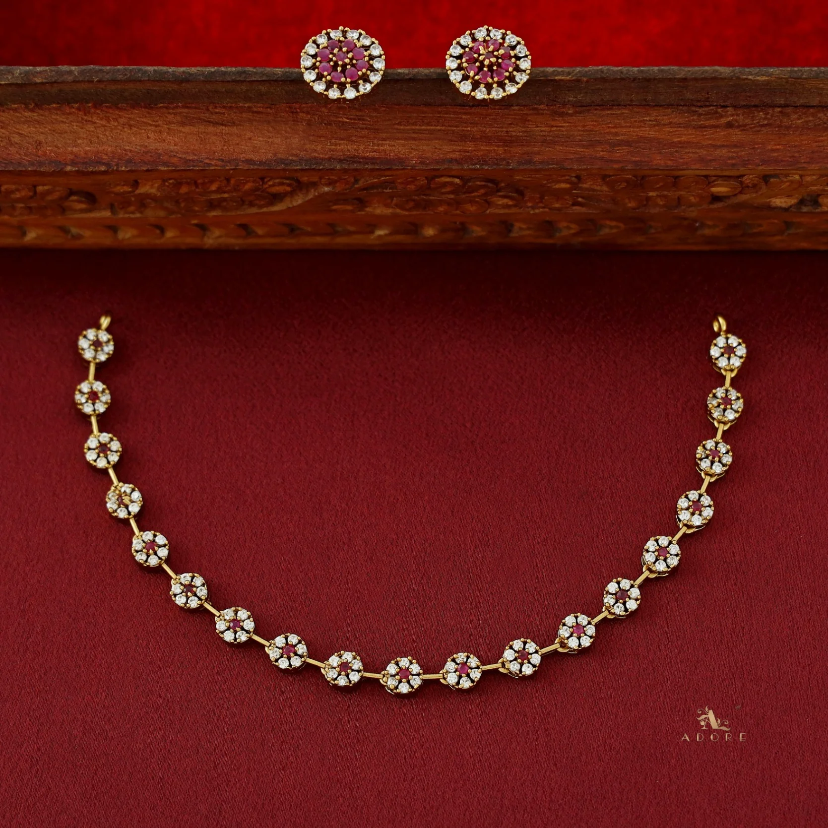 Sayali Flower AD Neckpiece With Stud - Image 28