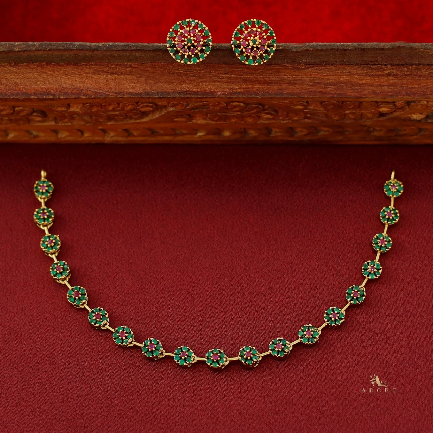 Sayali Flower AD Neckpiece With Stud - Image 29