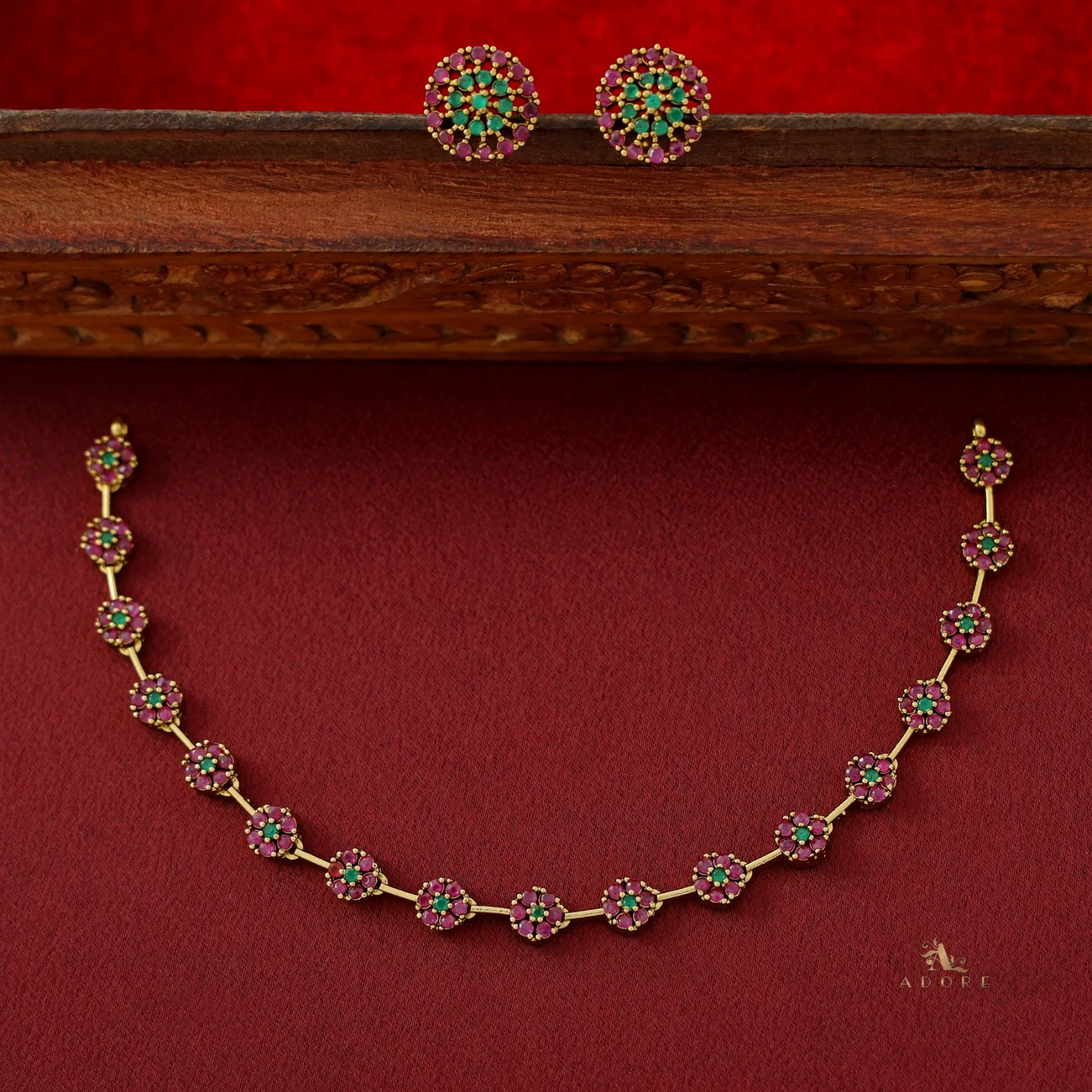 Sayali Flower AD Neckpiece With Stud - Image 30