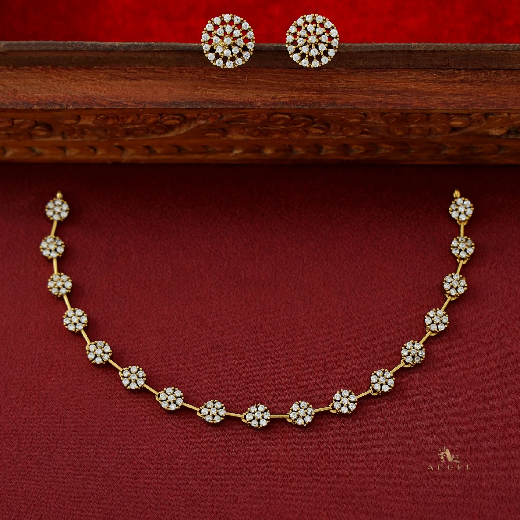 Sayali Flower AD Neckpiece With Stud - Image 32