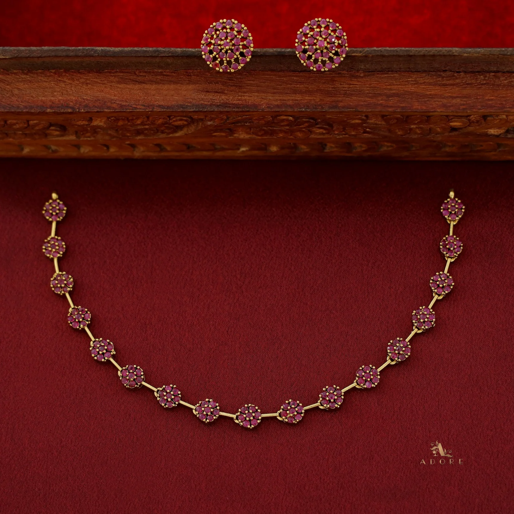 Sayali Flower AD Neckpiece With Stud - Image 33