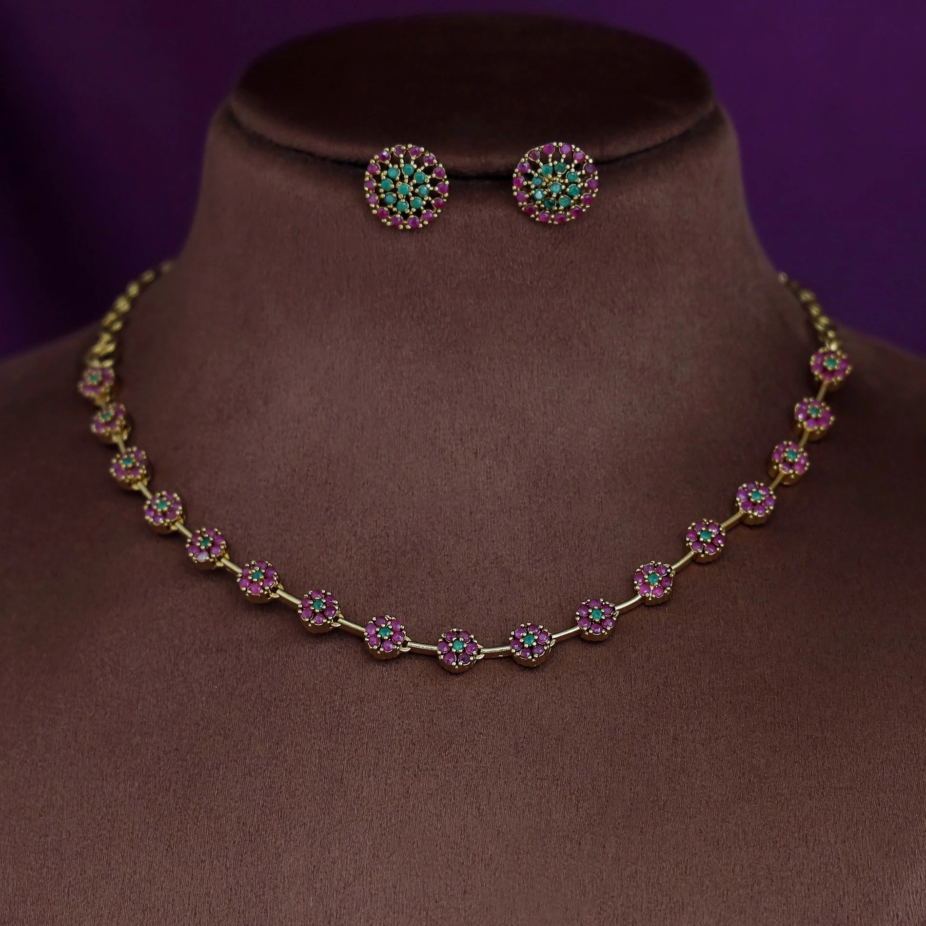 Sayali Flower AD Neckpiece With Stud - Image 35
